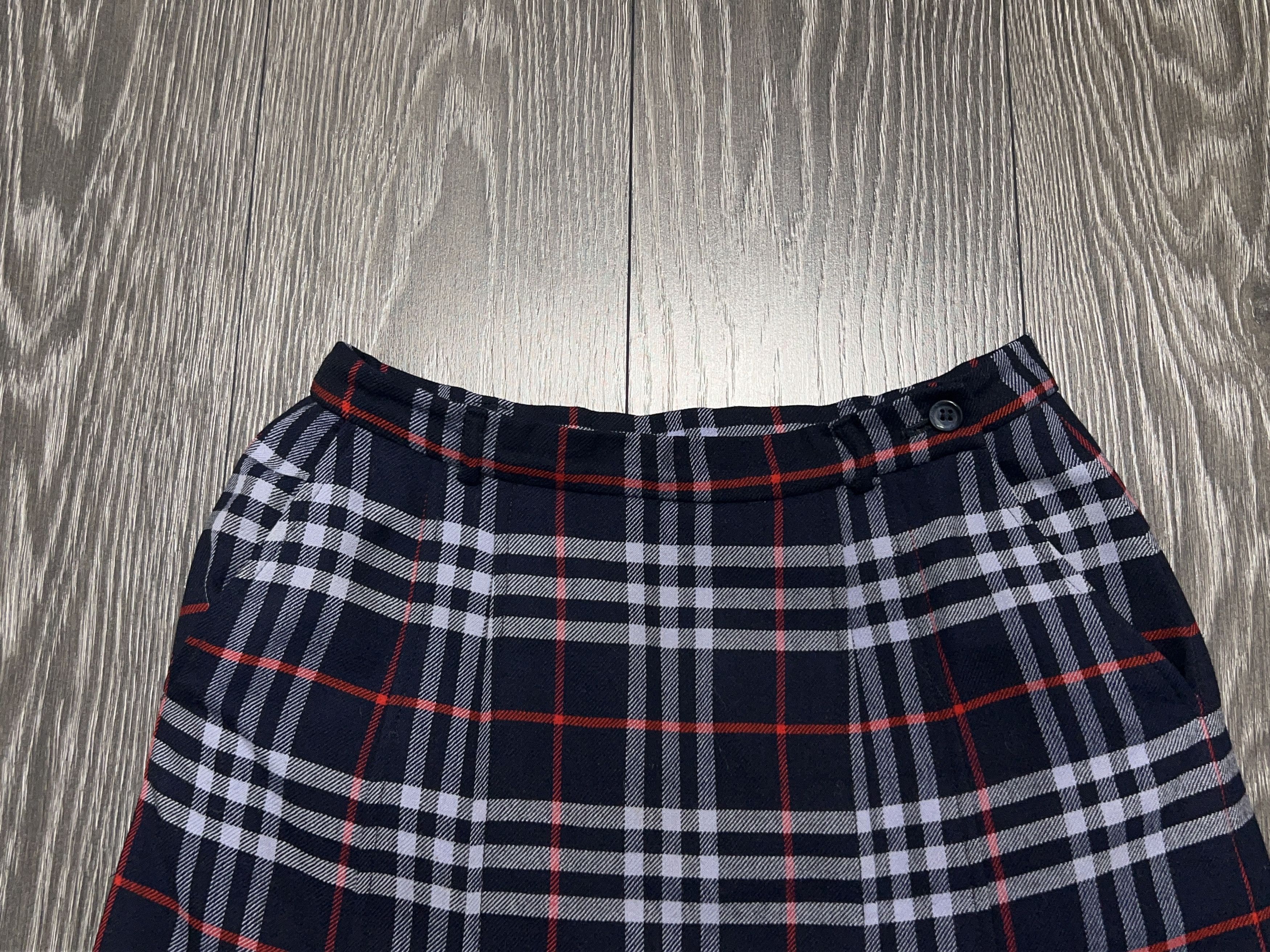 Burberry Vintage Womens 1990s Burberrys London Wool Check Plaid Skirt Size 28" / US 6 / IT 42 - 3 Thumbnail