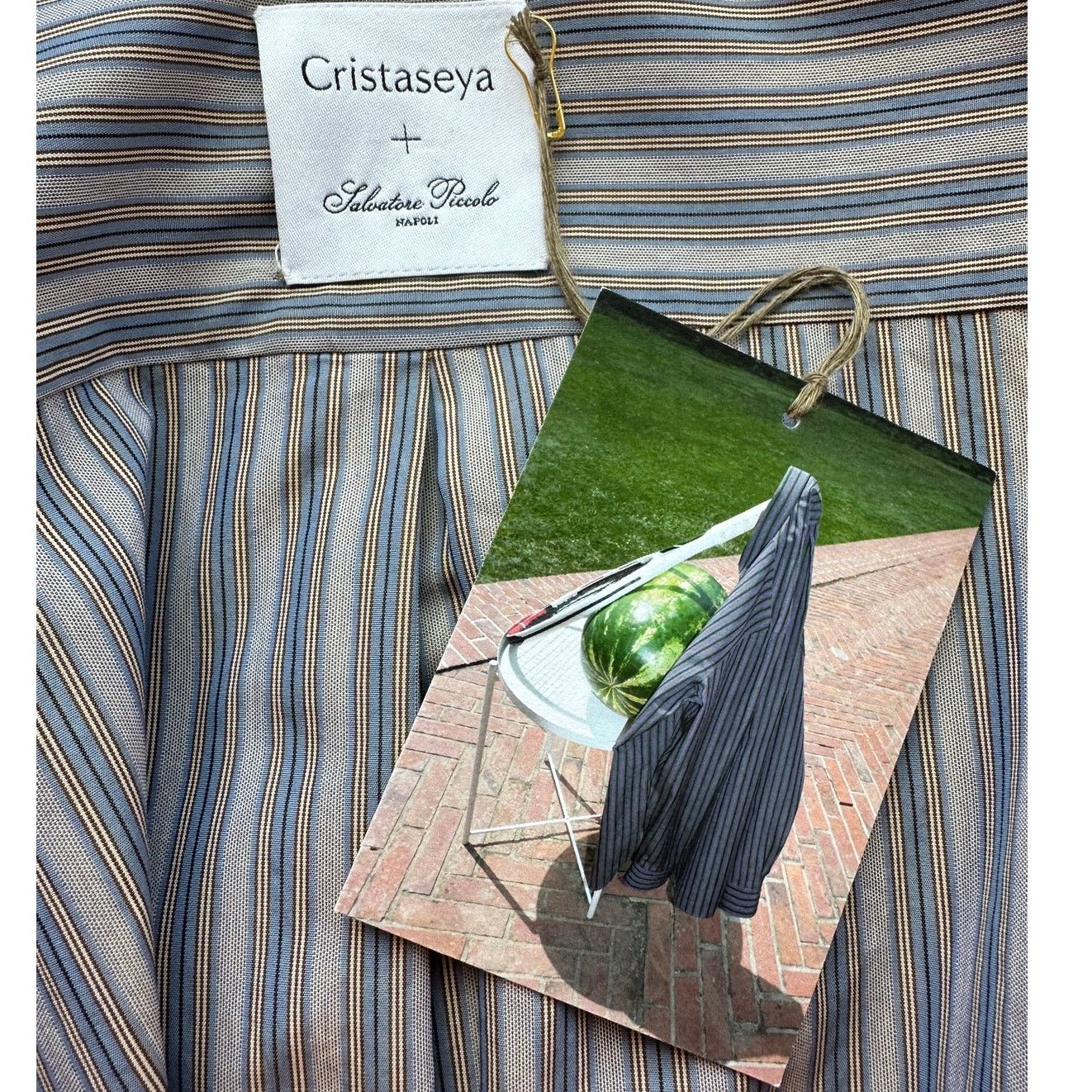 Cristaseya Cristaseya Handmade Mao Button Down Shirt Fringe Collar 