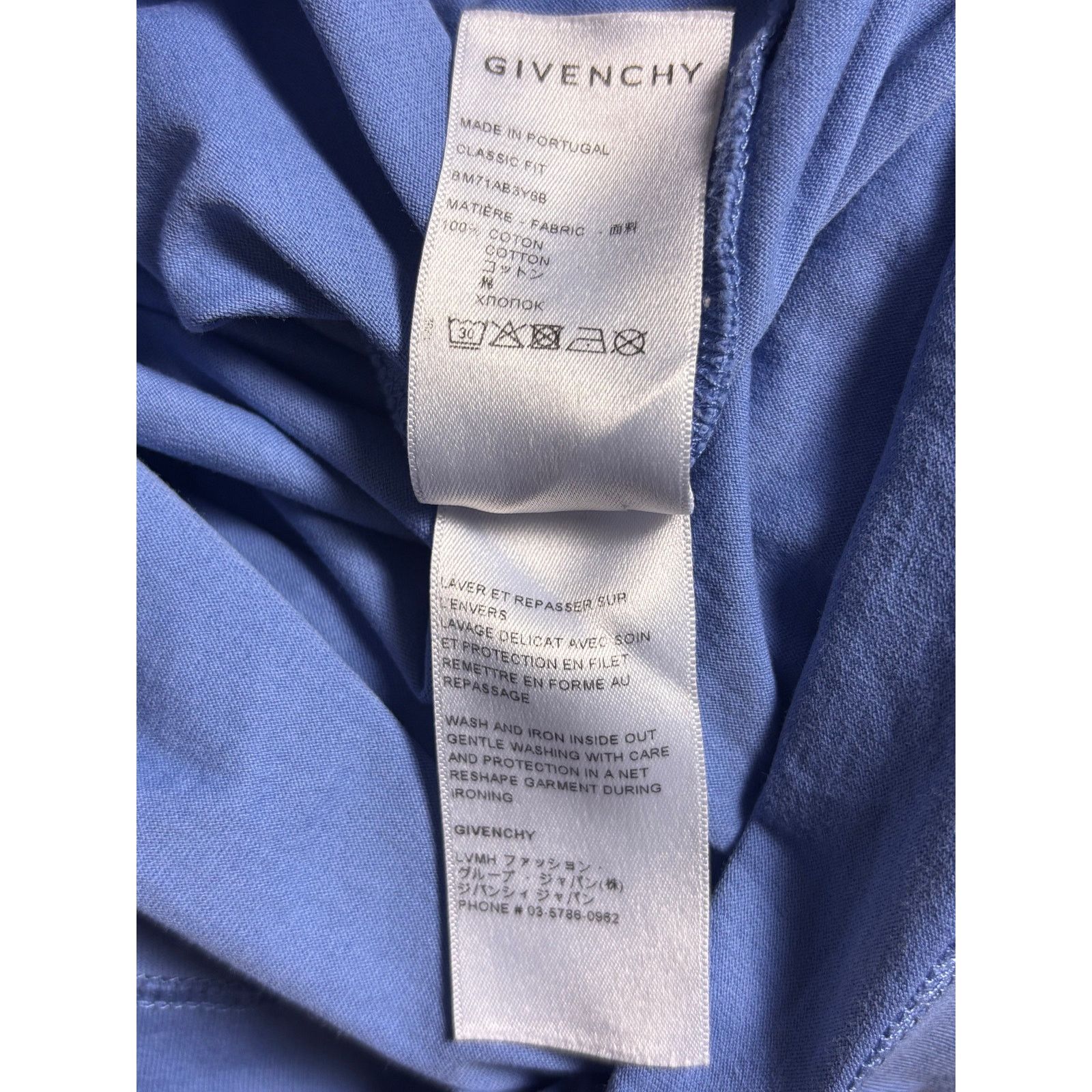 Givenchy Authentic Givenchy Paris Big Front Logo Blue Classic Fit Tee Size US M / EU 48-50 / 2 - 8 Thumbnail