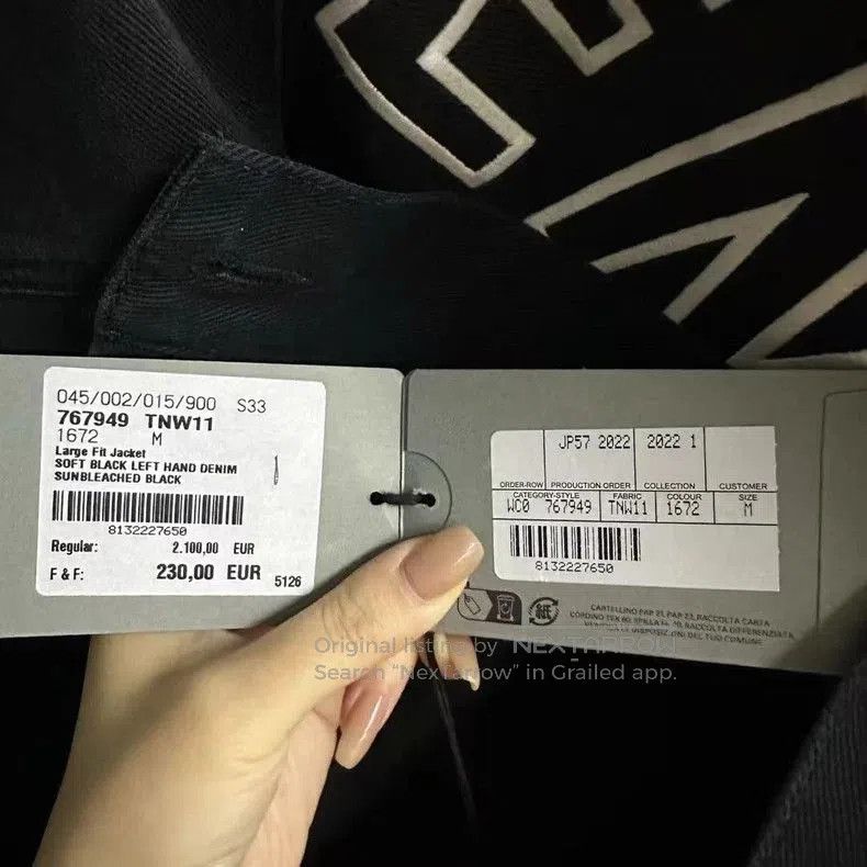 Balenciaga Balenciaga Black Logo Denim Jacket. Size US XS / EU 42 / 0 - 7 Thumbnail