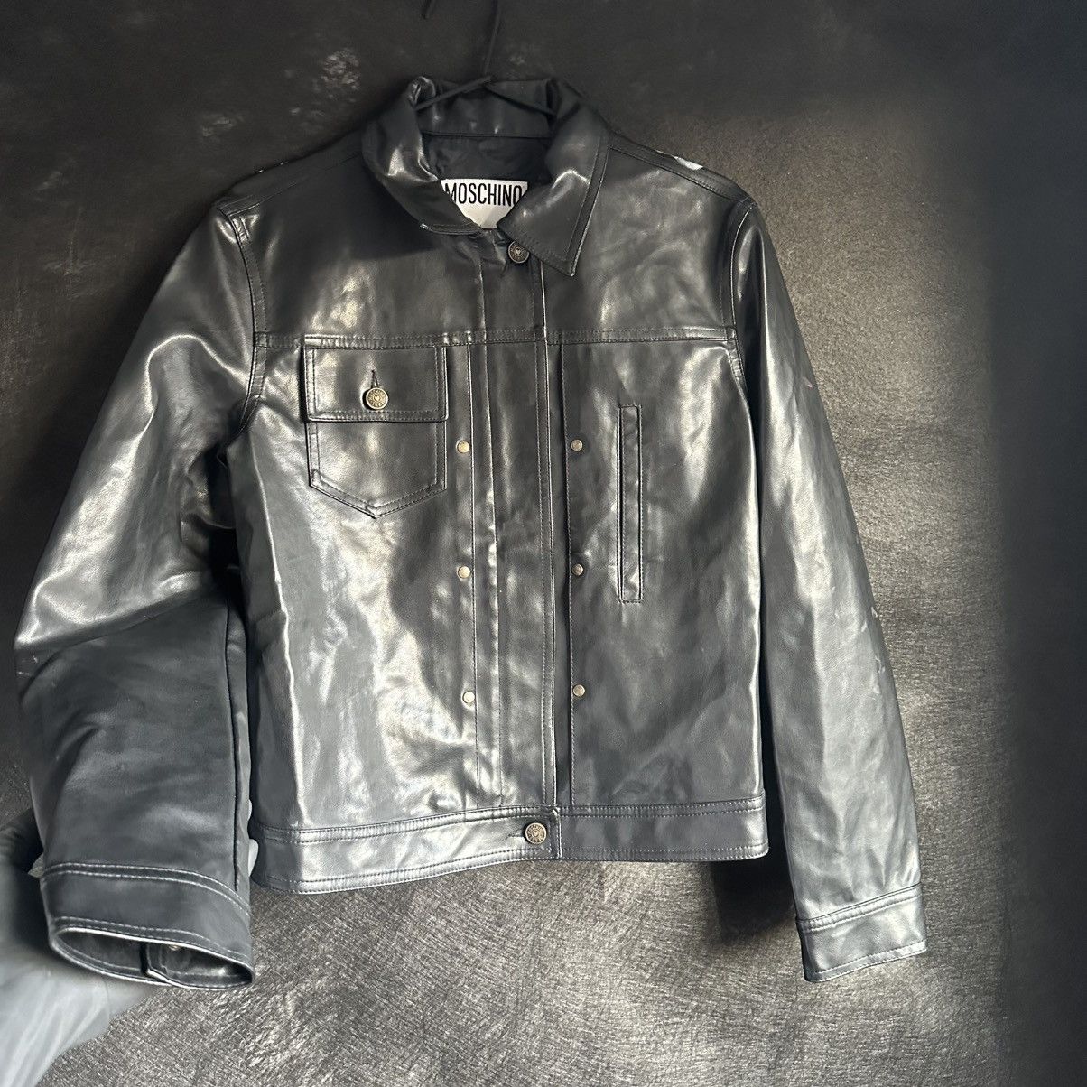 Moschino Moschino Vintage Leather Jacket Made In Italy Size M / US 6-8 / IT 42-44 - 2 Thumbnail