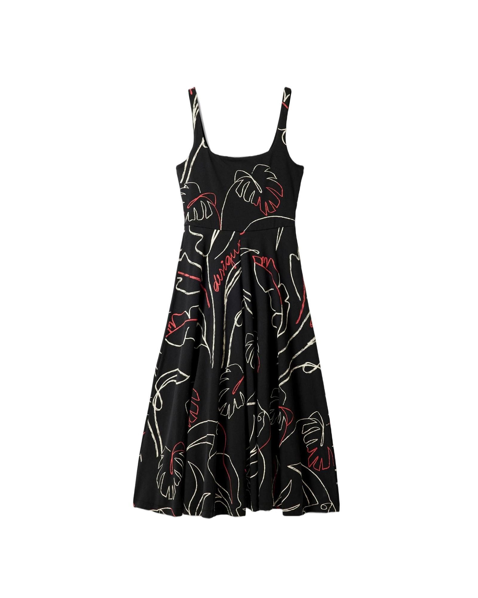 Image of Desigual Sleeveless Dress With Square Neckline in Black, Women's (Size Small)