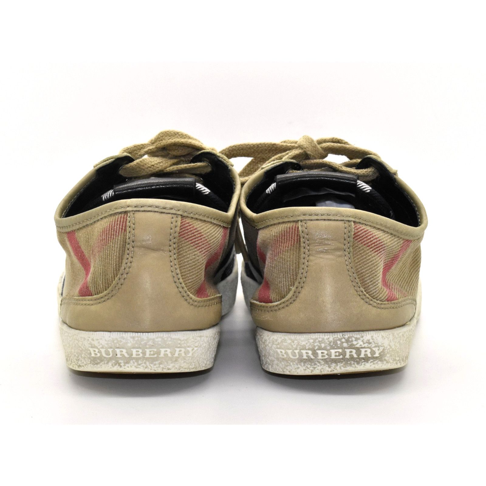 Burberry BURBERRY Brown Nova Check Canvas & Leather Trainers Size 36 Size US 6 / IT 36 - 4 Thumbnail