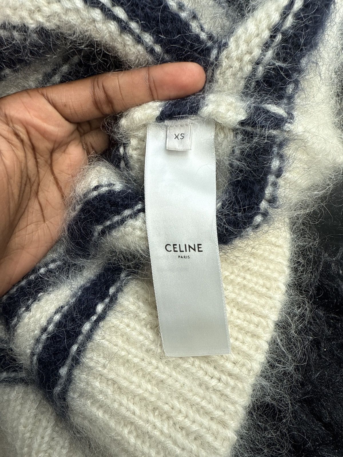 Celine CREW NECK MARINIÈRE SWEATER IN MOHAIR AND SILK Size XS / US 0-2 / IT 36-38 - 6 Thumbnail