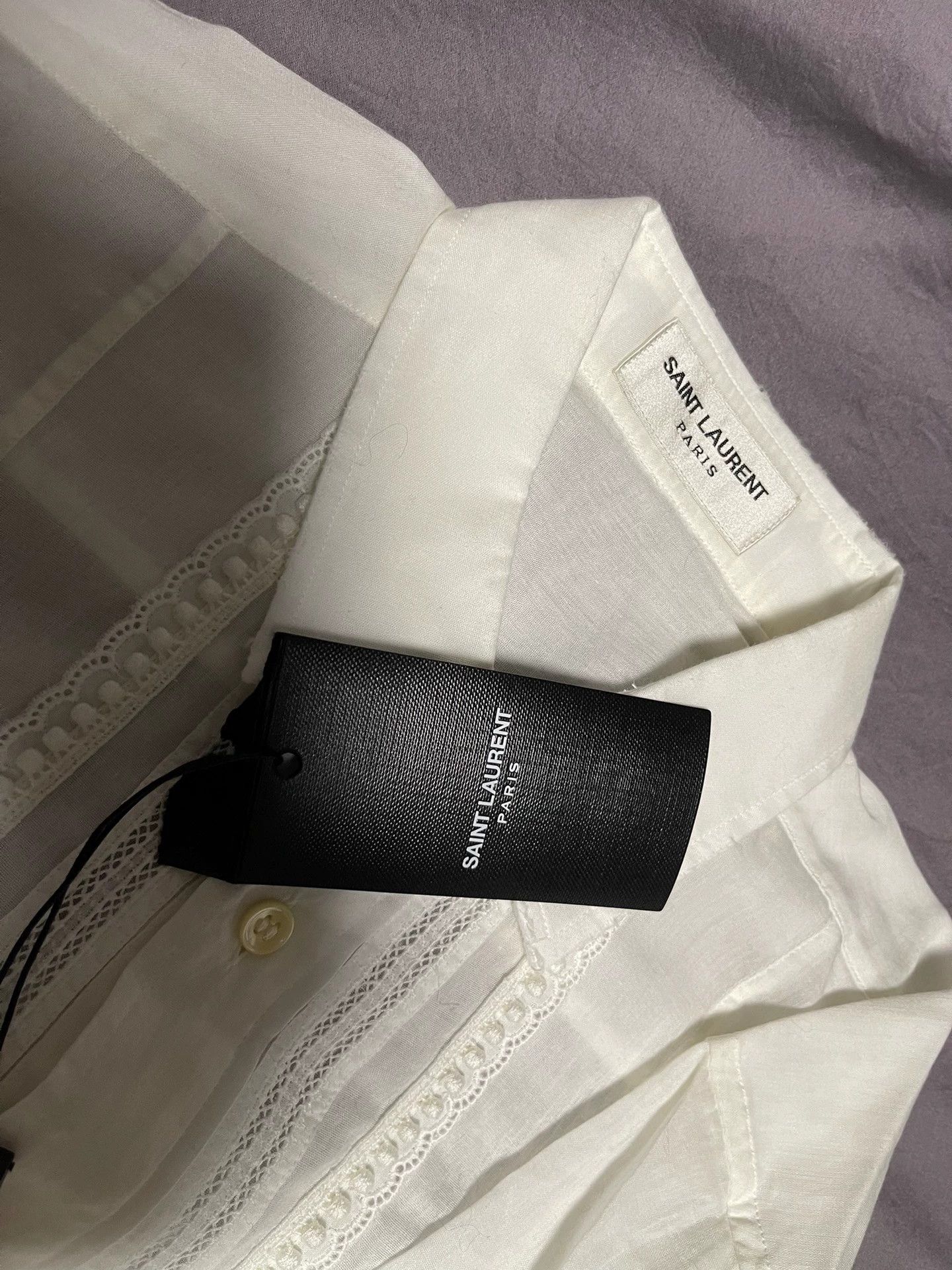 Saint Laurent Paris SLP 16SS Distressed Destroyed Eng Embro Shirt Size S / US 4 / IT 40 - 3 Thumbnail