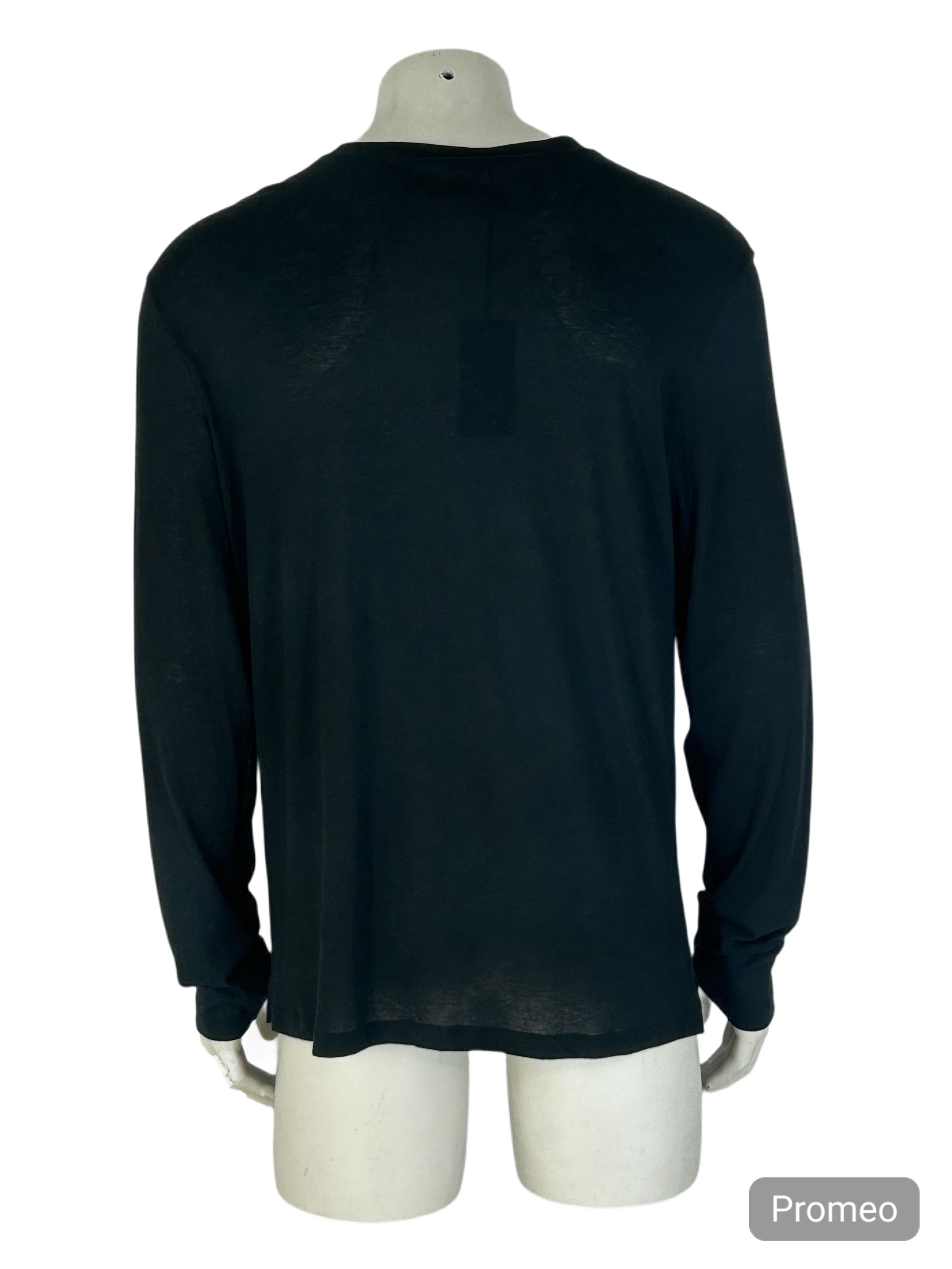Prada Prada Long Sleeve Silk Mix Open Hem T-Shirt Size US XL / EU 56 / 4 - 3 Thumbnail