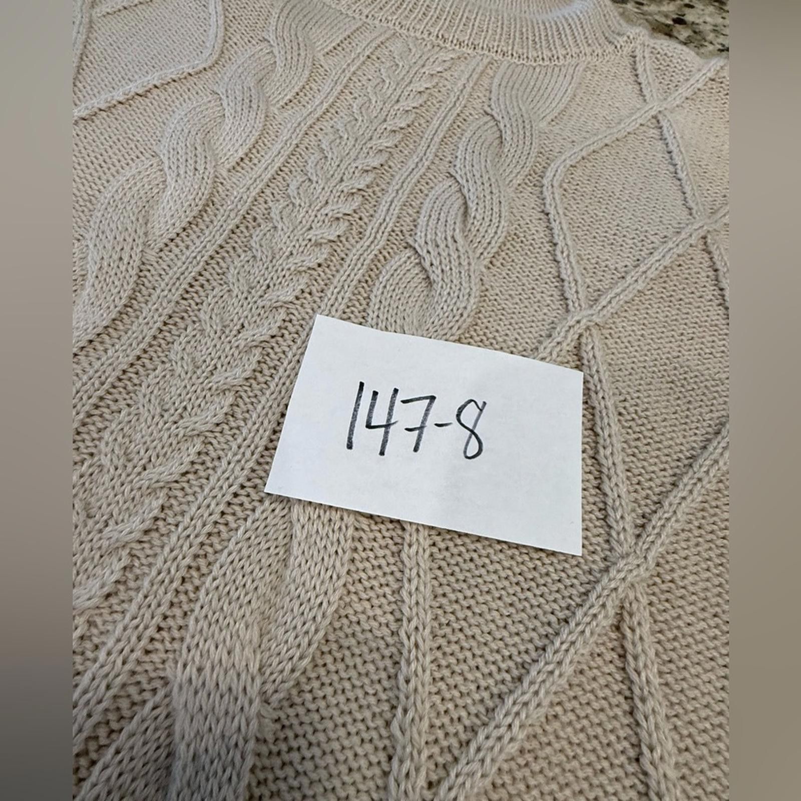 Other Beige tan chunky cable knit poncho sweater cape shawl SZ S/M Size M / US 6-8 / IT 42-44 - 8 Thumbnail
