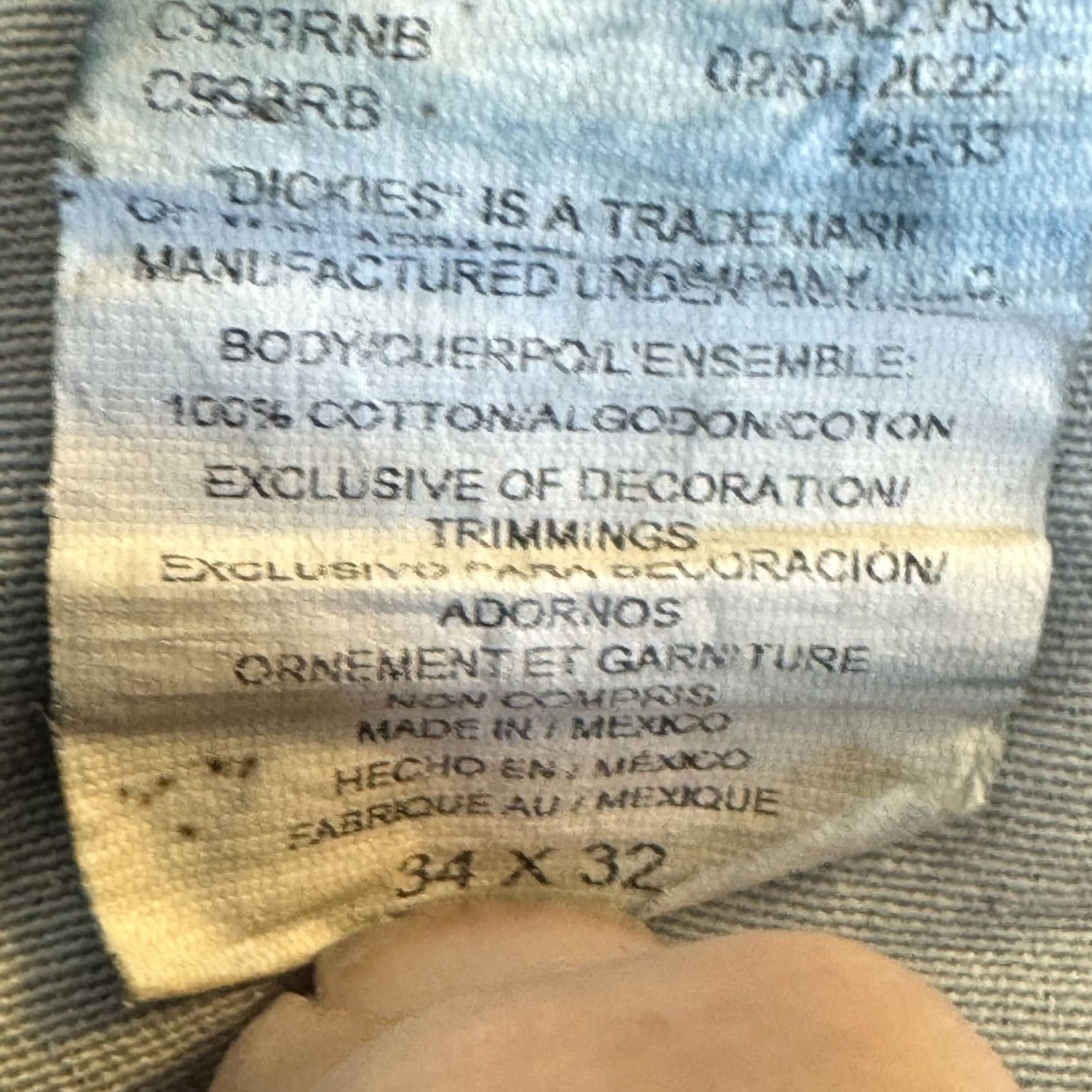 Dickies Dickies Jeans Mens 34x32 Blue Denim Straight Workwear Pants Distressed Zip Size US 34 / EU 50 - 6 Thumbnail