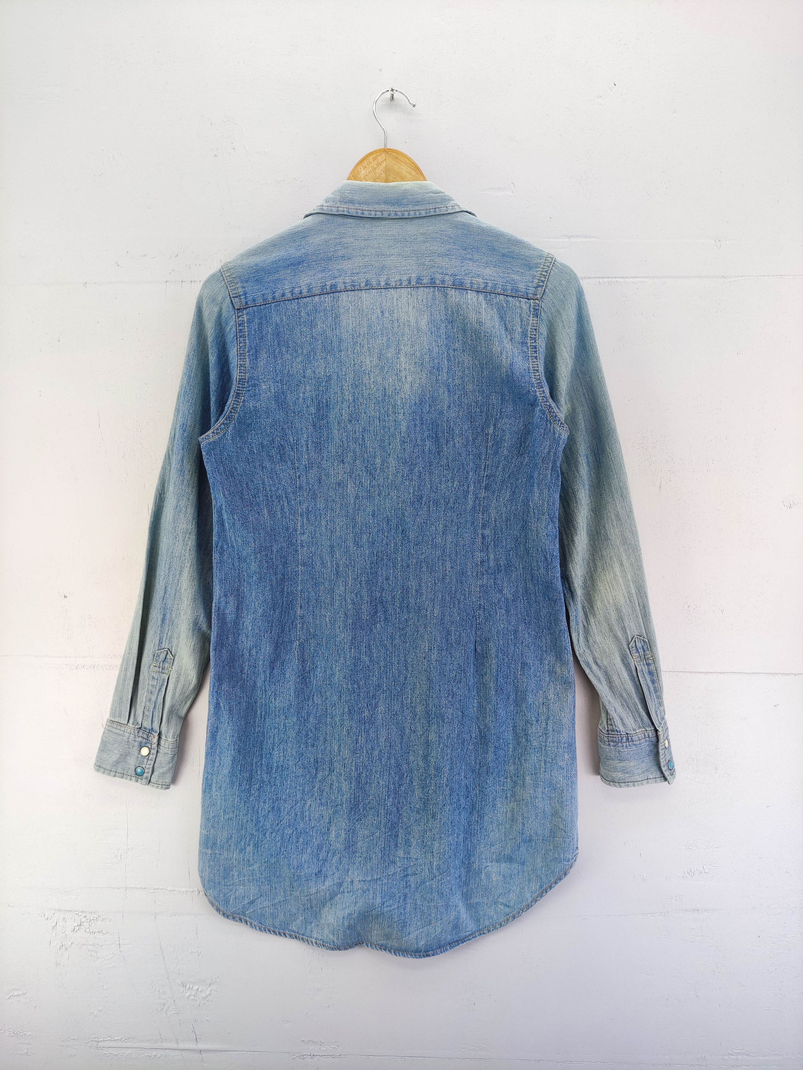 MOUSSY Vintage Azul By Moussy Long Denim Shirt Snap Button Size S / US 4 / IT 40 - 8 Thumbnail