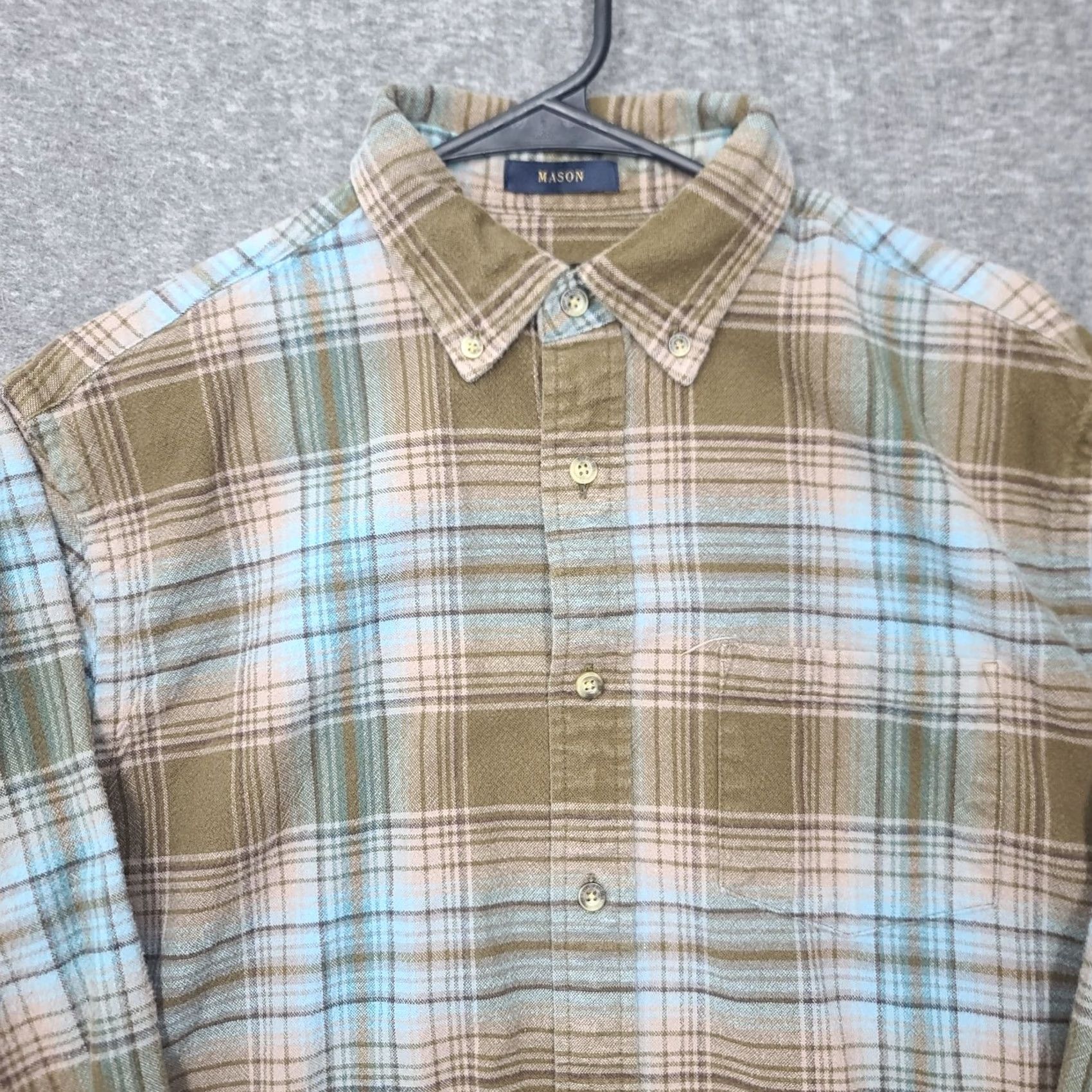 Pendleton Pendleton Mason Cotton Flannel Shirt Plaid Olive Blue Tan Button-Down Mens M Size US M / EU 48-50 / 2 - 4 Thumbnail