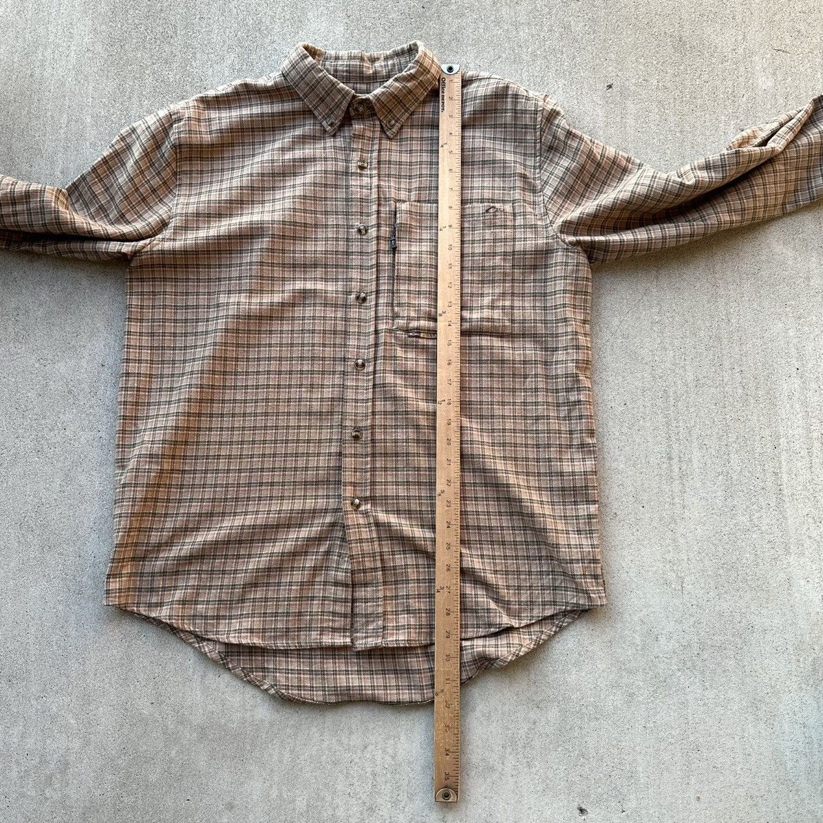 Drake Drake Waterfowl Flannel Shirt Mens Medium Khaki Tan Plaid Size US M / EU 48-50 / 2 - 5 Thumbnail