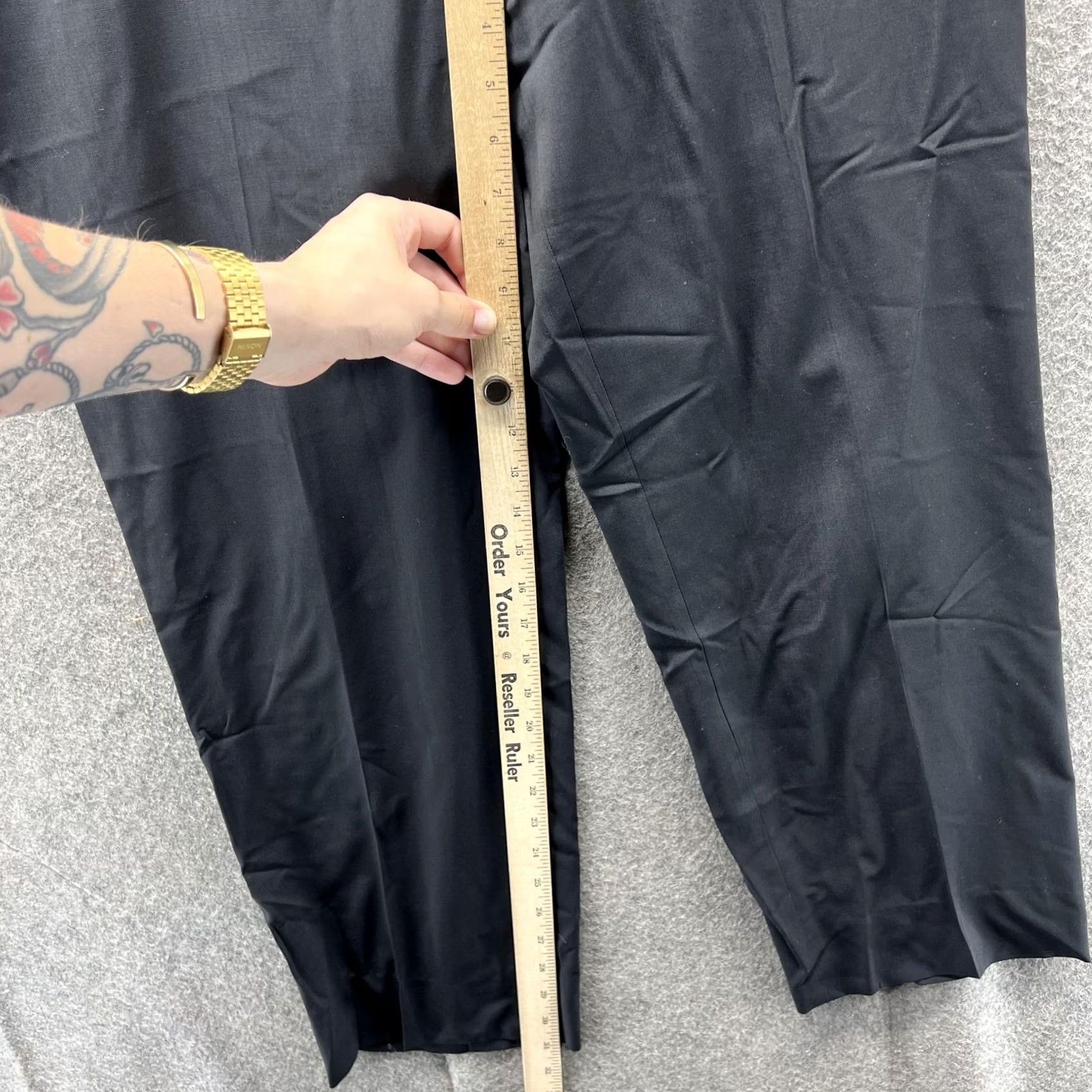 Hugo Boss HUGO BOSS Pants Mens 36R Black Jeffery US Dress Slacks Flat Front Office Regular Waist 42in Straight Leg Bagged-Preowned Mens Size US 36 / EU 52 - 5 Thumbnail