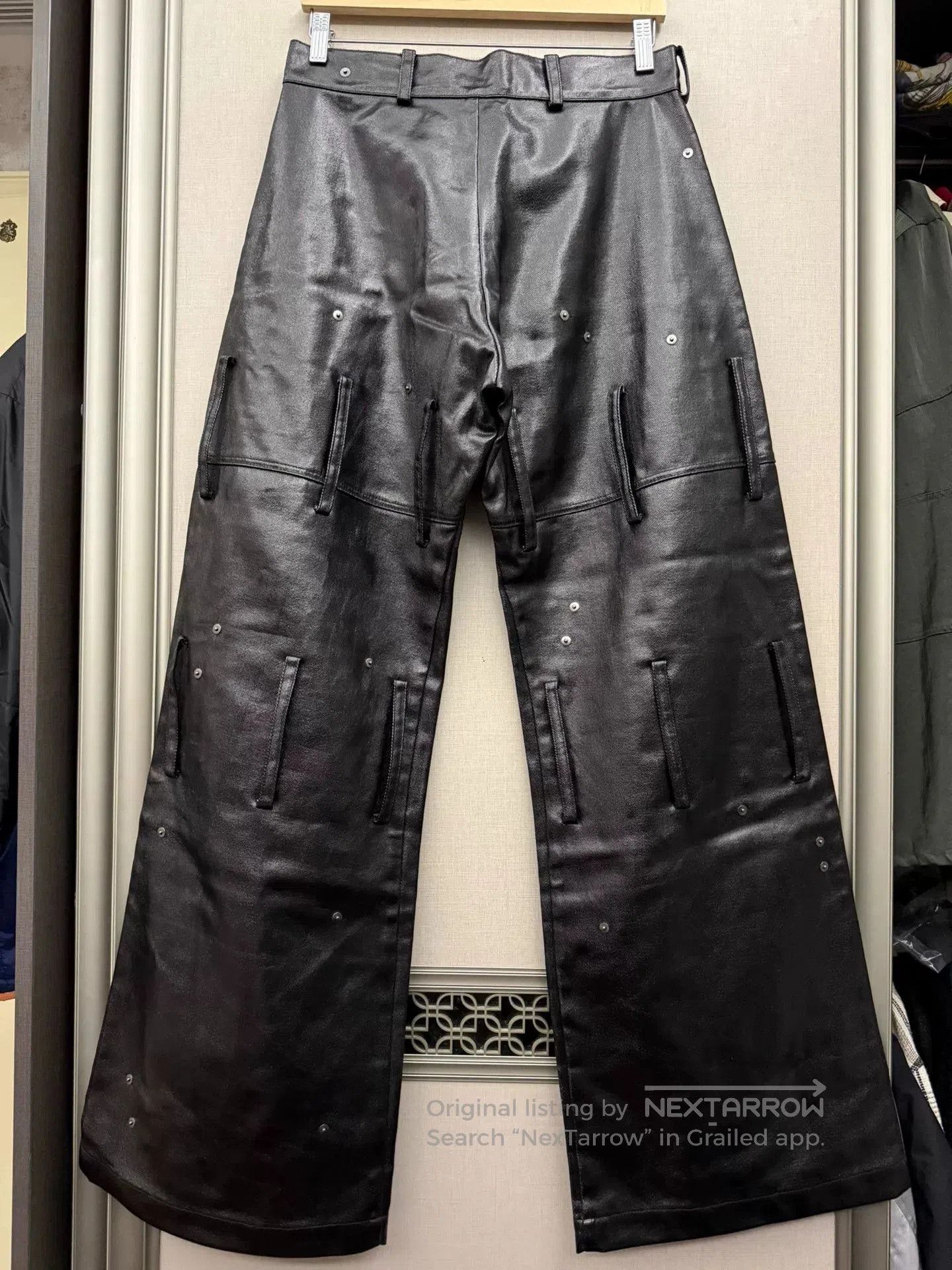 Ximon Lee new black leather pants with studded details. Size US 27 - 2 Thumbnail