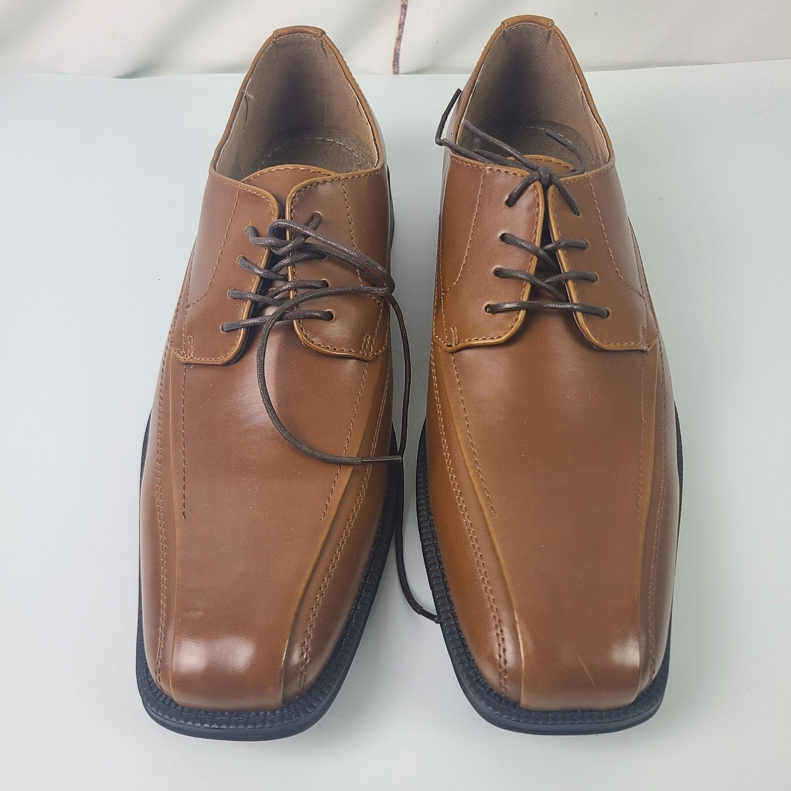 J Ferrar Mens JF J Ferrar Kent Brown Size 11M Oxford Dress Shoes Size US 11 / EU 44 - 1 Thumbnail