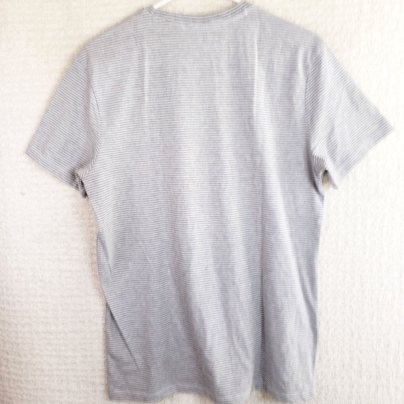 Marcs Marc Anthony Slim Fit Luxury Crew Neck Short Sleeve T-Shirt M Gray White Striped Mens Shirt Size US M / EU 48-50 / 2 - 5 Thumbnail