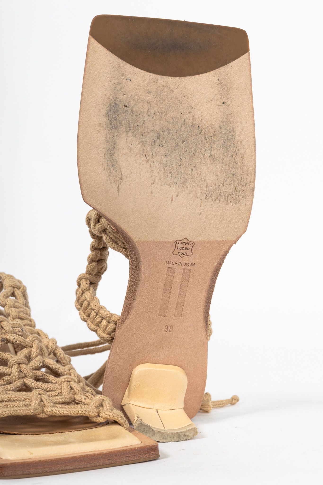 Miista Miista Annie Coffee Milk Crochet Slingback Sandals Size US 7.5 / IT 37.5 - 5 Thumbnail