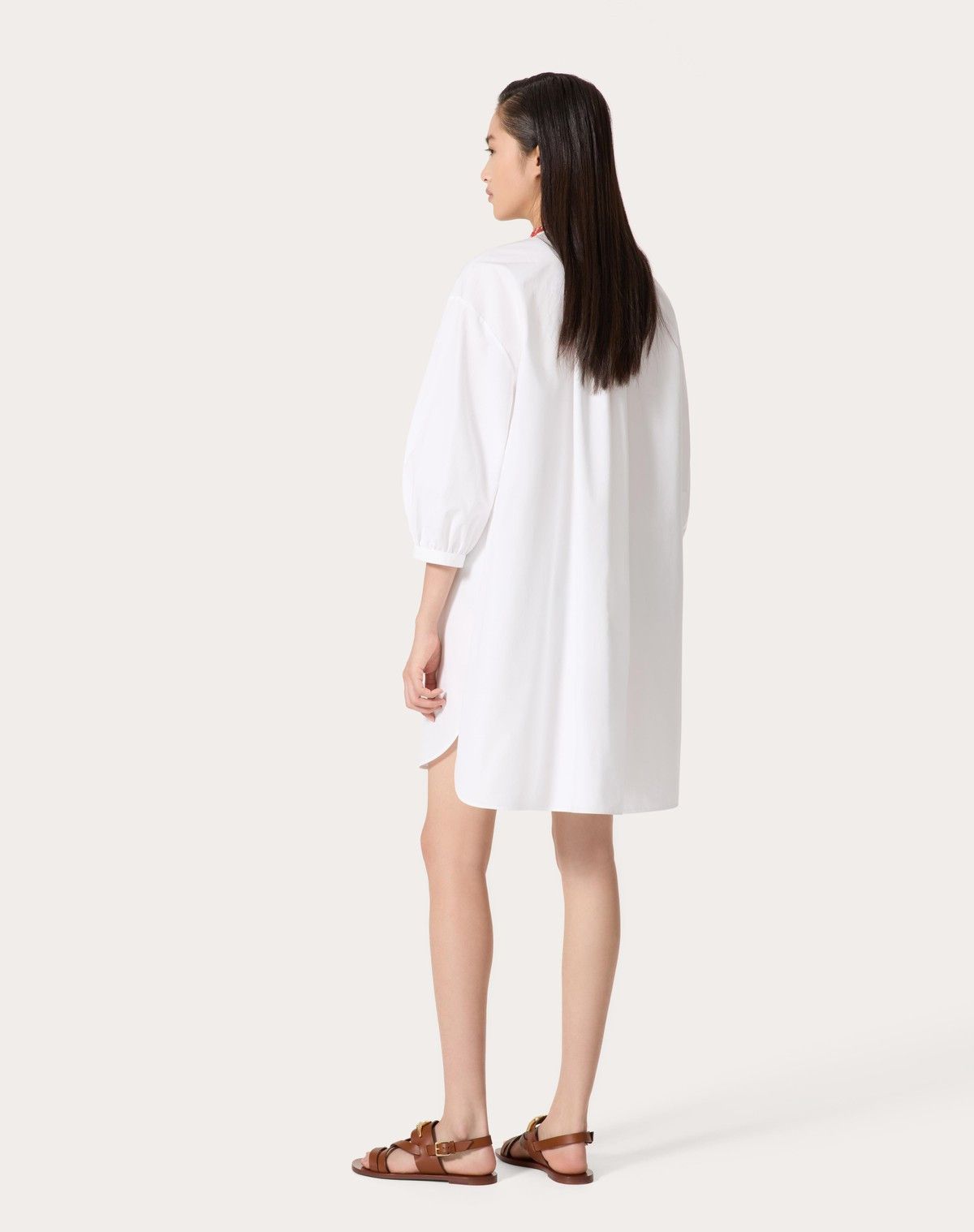 Valentino o1s1wg110525 Embroidered Compact Short Dress in White Size XS / US 0-2 / IT 36-38 - 5 Thumbnail