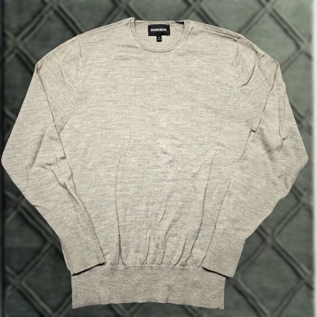 Bonobos Bonobos Sweater Mens Medium Beige Merino Wool Crewneck Pullover Lightweight Knit Size US M / EU 48-50 / 2 - 1 Thumbnail
