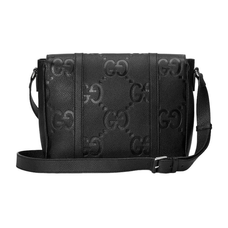 Gucci GUCCI Jumbo GG Medium Black Leather Messenger Bag Size ONE SIZE - 3 Thumbnail