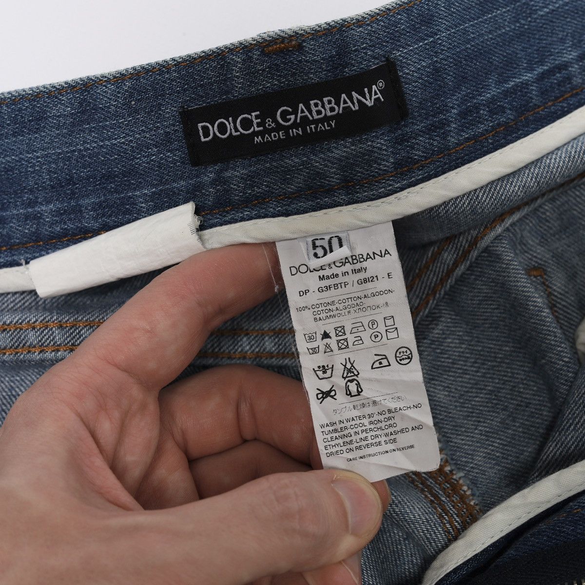 Dolce & Gabbana Dolce Gabbana Fade Denim Pants Blue Jeans Metal Logo Washed Size US 34 / EU 50 - 12 Thumbnail