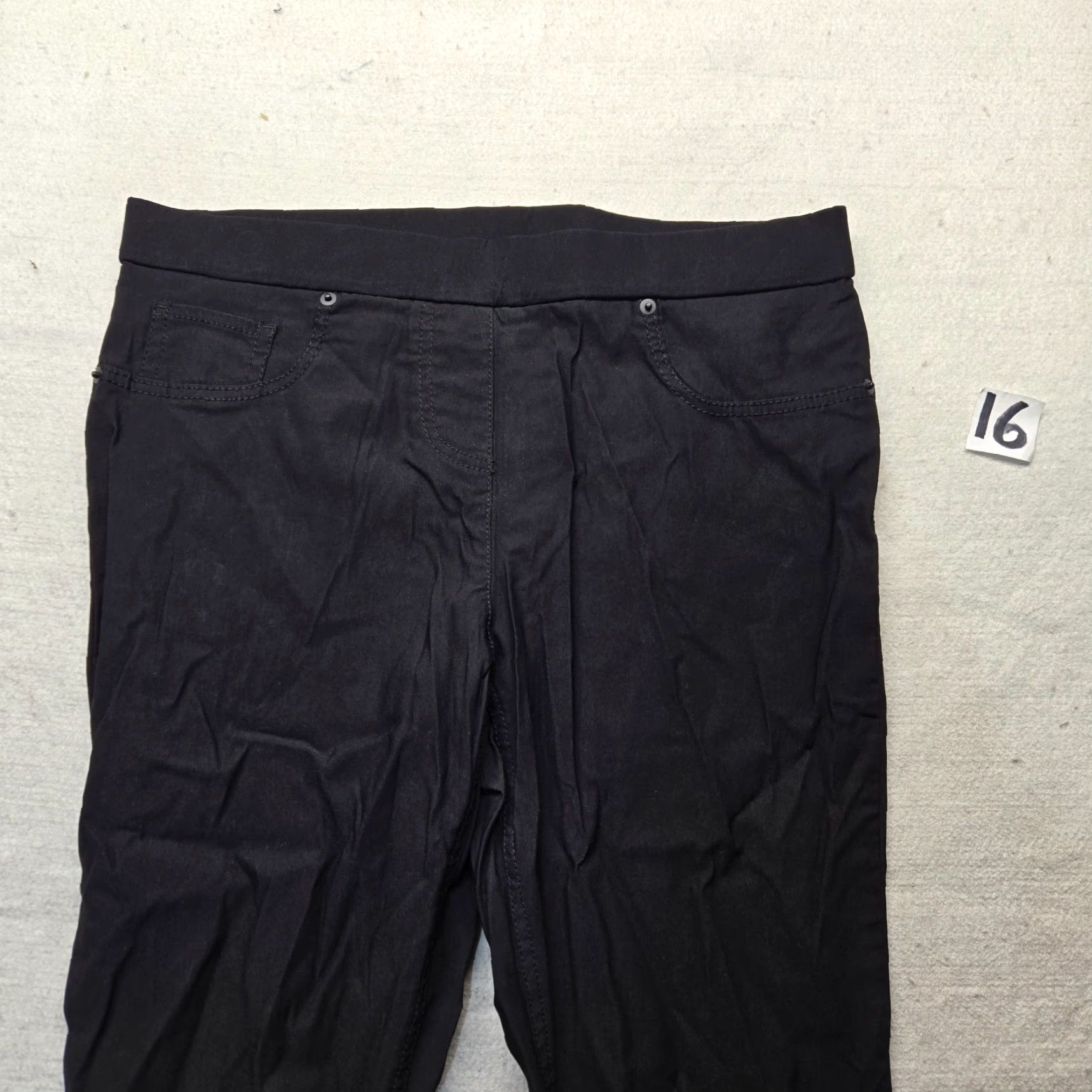 Vintage No Boundaries Solid Black Pants Waistband Tapered Leg Adult Women's L Large Size 36" / US 14 / IT 50 - 2 Thumbnail