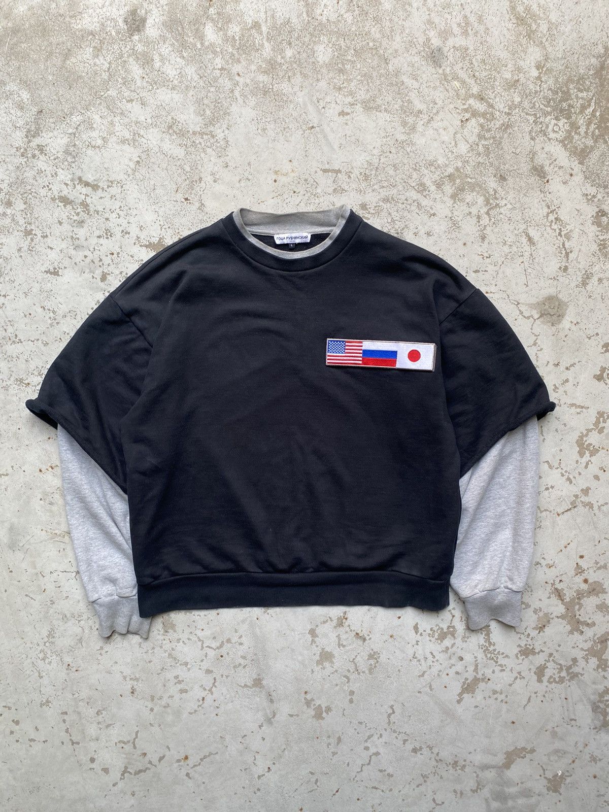 Gosha Rubchinskiy GOSHA RUBCHINSKIY COMBO FLAG SWEATSHIRT Size US L / EU 52-54 / 3 - 1 Thumbnail
