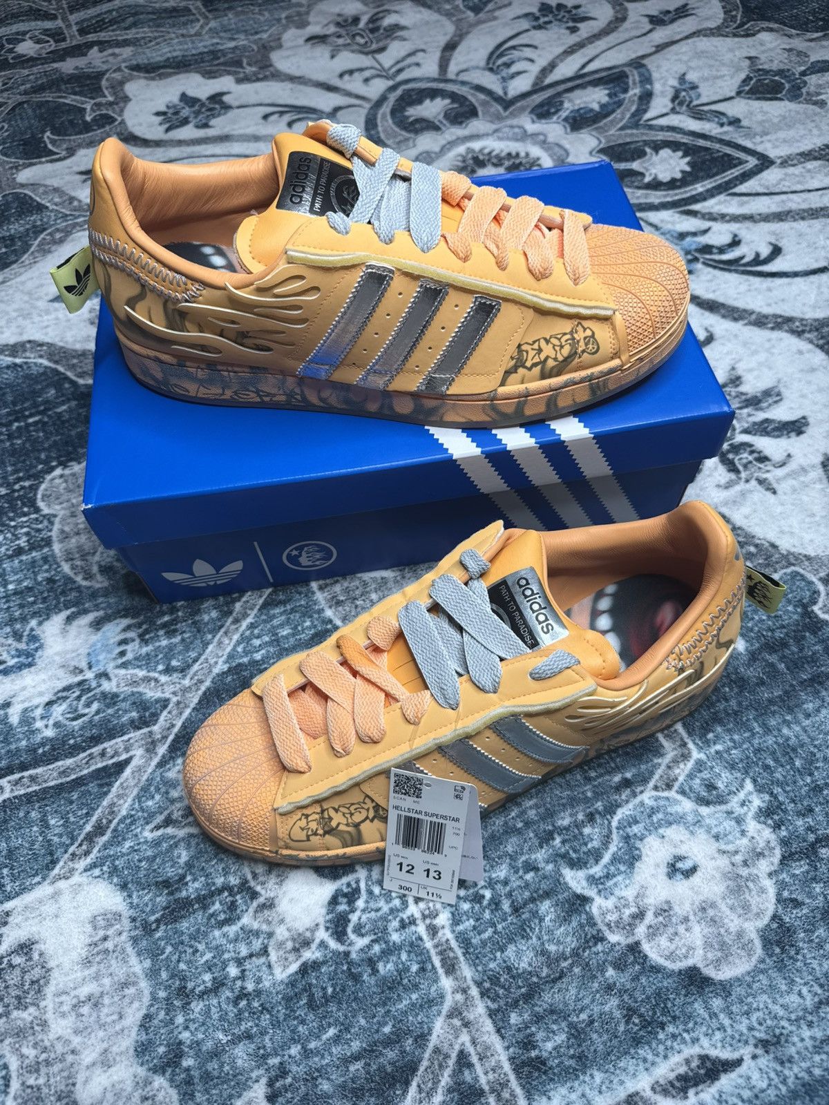 Adidas × HELLSTAR Hellstar x Adidas Superstar “Hazy Orange” Size US 12 / EU 45 - 1 Thumbnail