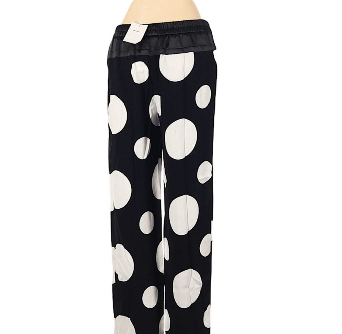 H&M H&M BLACK PLEATED POLKA DOT HIGH RISE PANTS Size 27" / US 4 / IT 40 - 10 Thumbnail