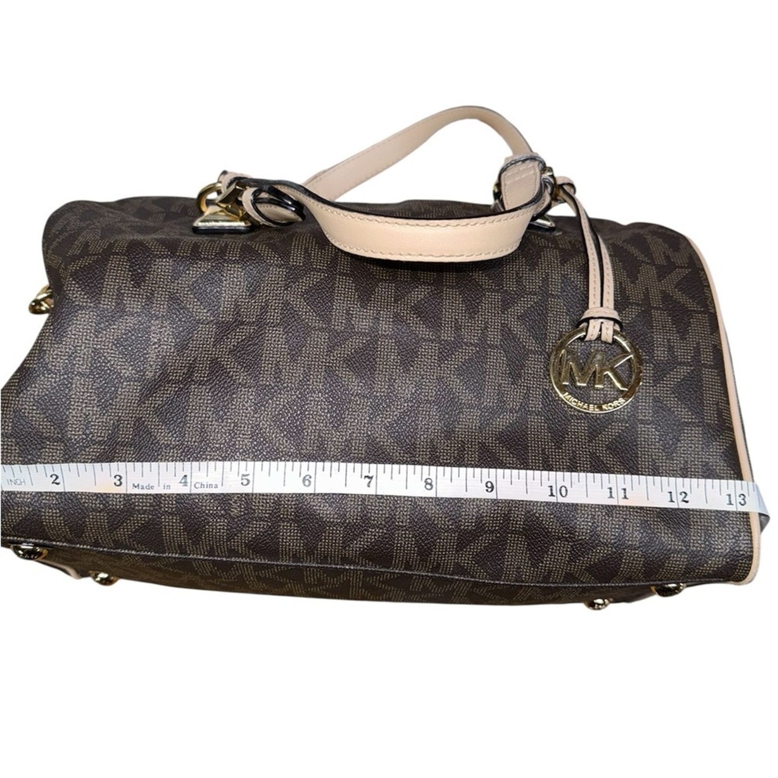 Michael Kors Michael Kors Signature Brown and Tan leather Barrel hand bag Size ONE SIZE - 8 Thumbnail