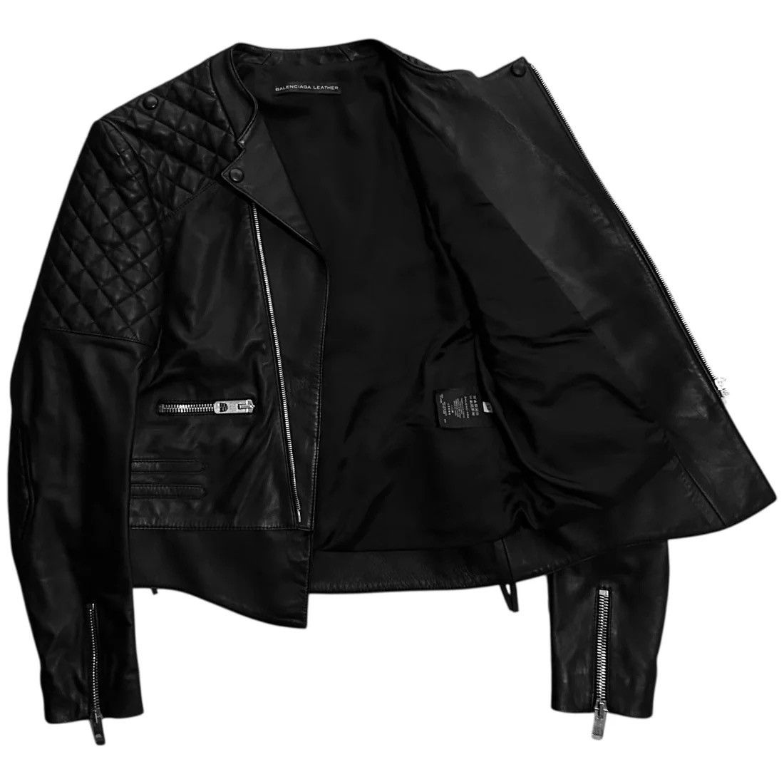 Balenciaga Balenciaga Quilted Bondage Lace Leather Jacket - AW12 Size US M / EU 48-50 / 2 - 10 Thumbnail