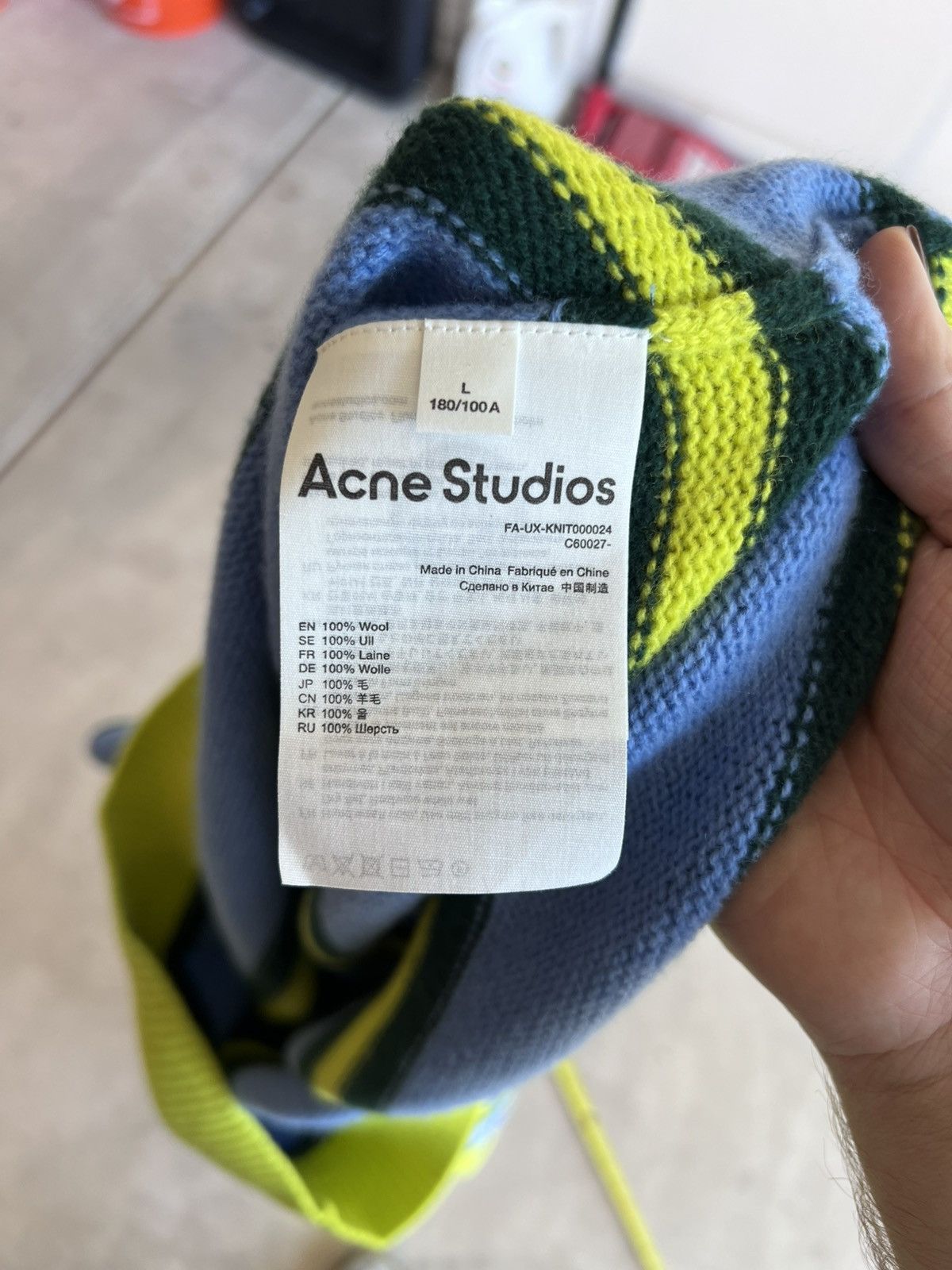 Acne Studios GREEN BLUE OVERSIZED STRIPE STRIPED SWEATER KNIT BLIE GREEN Size US L / EU 52-54 / 3 - 8 Thumbnail