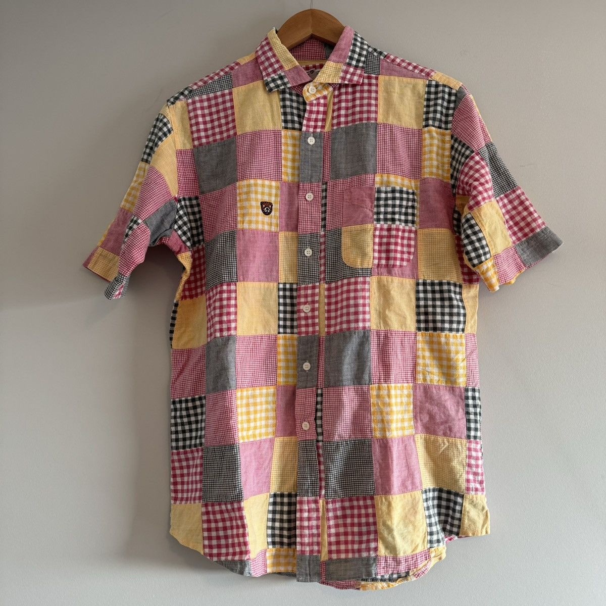 Bape OG Baby Milo Tiger Patchwork Checkered Button Up Shirt Size US M / EU 48-50 / 2 - 1 Thumbnail