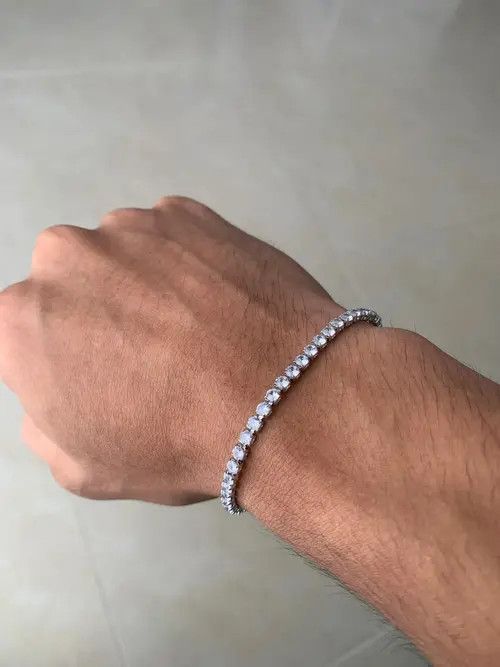 Jewelry Nozomi x Hanai Cubic Zirconia Mens Crystal Chain Bracelet Size ONE SIZE - 8 Thumbnail