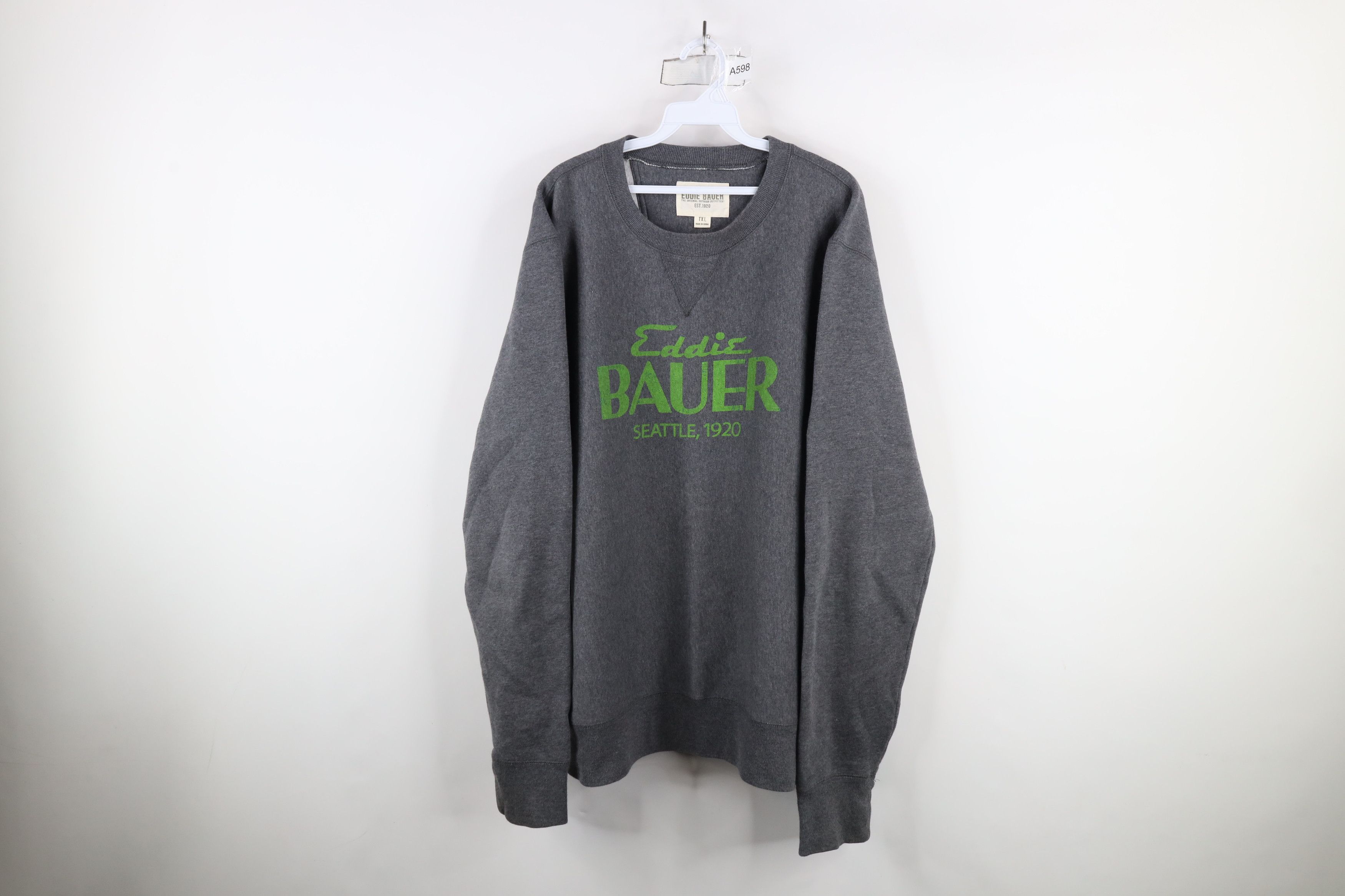 Eddie Bauer × Vintage Vintage Eddie Bauer Heavyweight Crewneck Sweatshirt Gray Size US XL / EU 56 / 4 - 1 Thumbnail