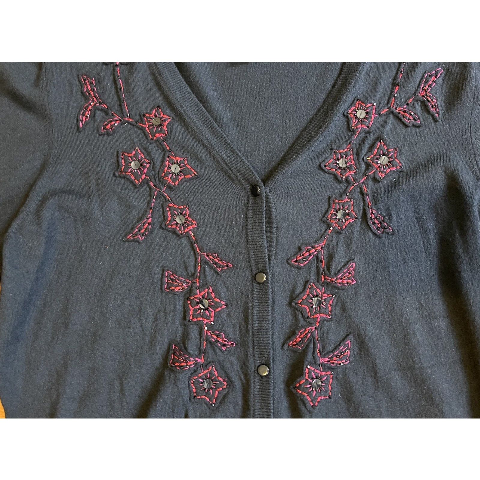 Oscar De La Renta VINTAGE Oscar de la Renta Cardigan Sweater Women’s Medium Black Size M / US 6-8 / IT 42-44 - 3 Thumbnail