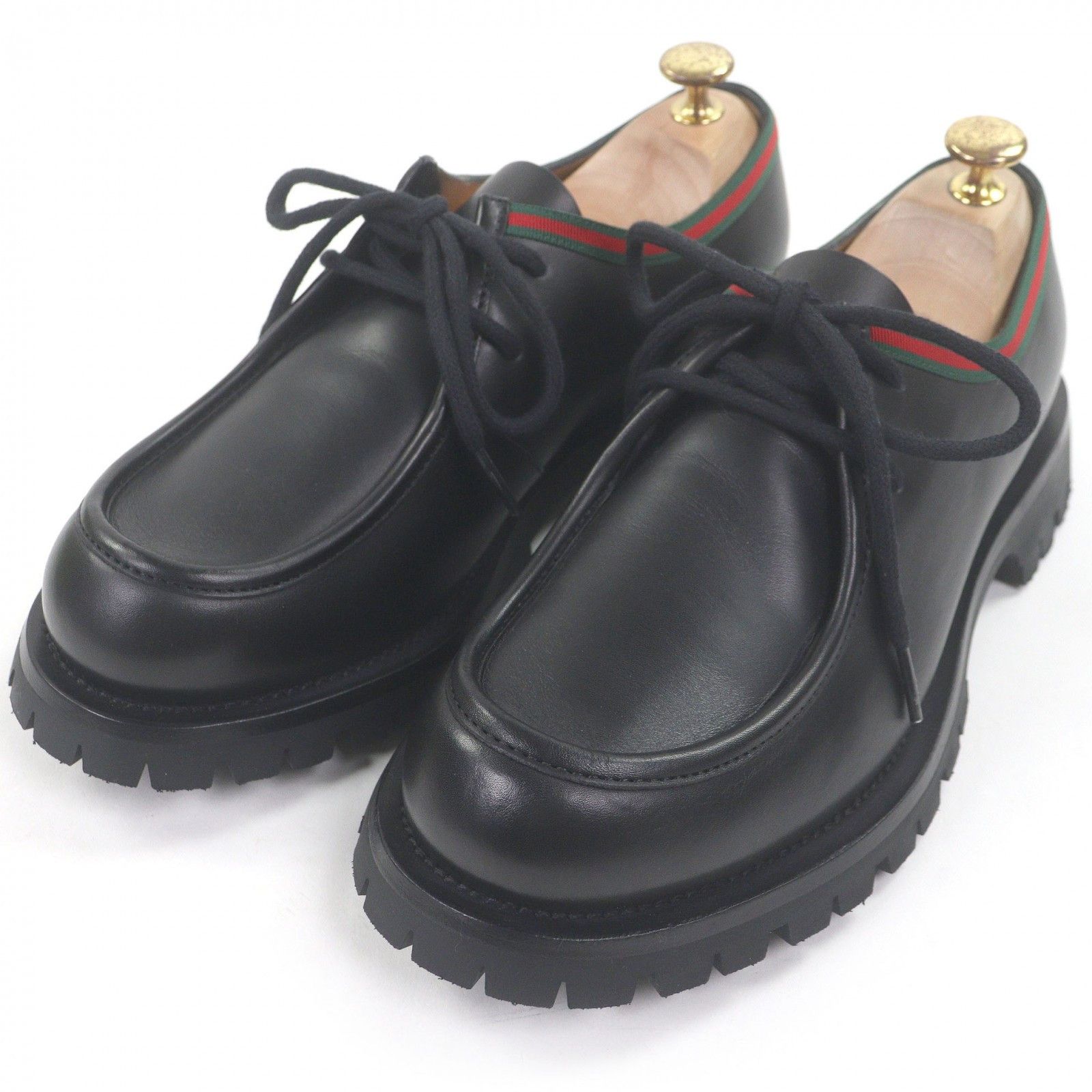 Gucci Gucci Gucci Web stripe Tyrolean leather derby shoes Leather Shoes 643721 DUTY FREE for USA Size ONE SIZE - 1 Thumbnail