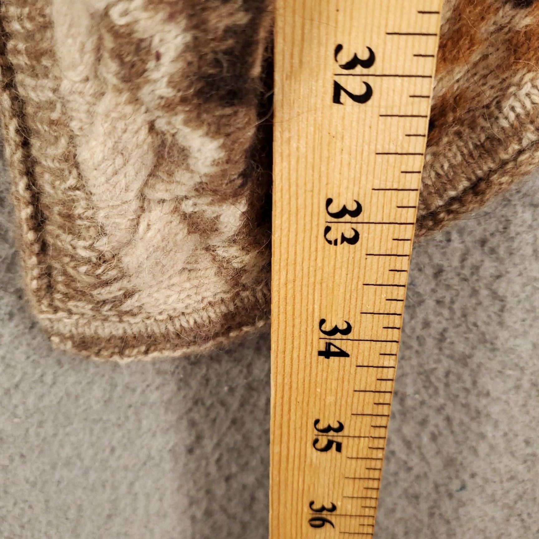 J. Jill J. Jill Cardigan Womens Small Brown Alpaca Wool Geometric Open Pockets Bohemian Classic Knit Size S / US 4 / IT 40 - 3 Thumbnail
