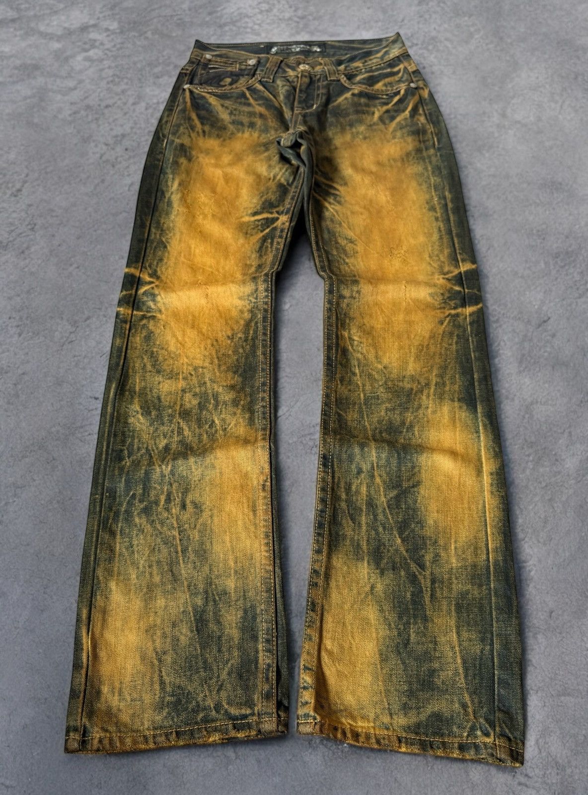 If Six Was Nine Mud Washed Chaos Embroidered Wings Denim by Red Pepper Japan Size US 29 - 1 Thumbnail