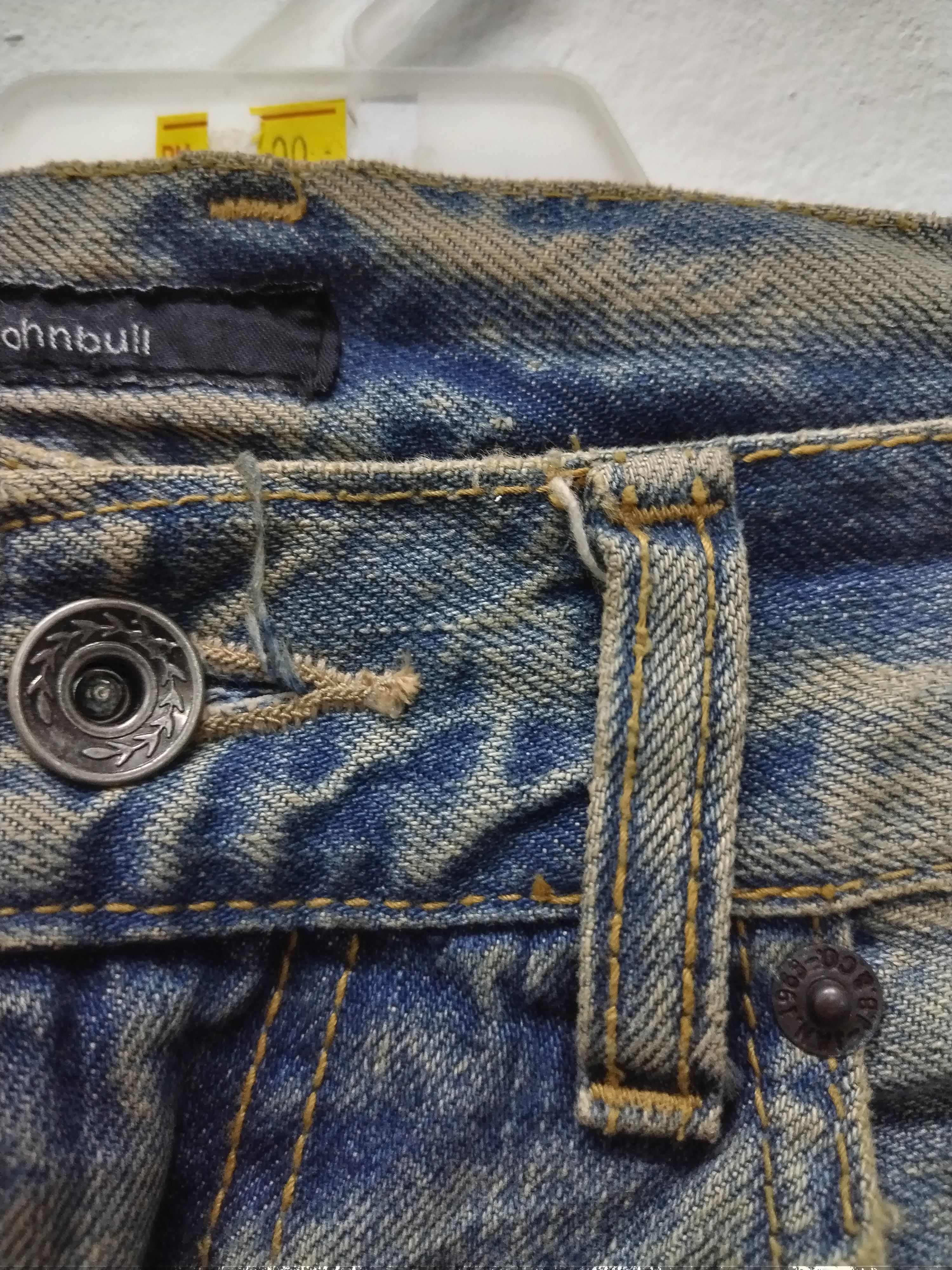 Japanese Brand × Johnbull Crazy Cool Vtg distressed Trash Flared Design John Bull Jean Size US 30 / EU 46 - 9 Thumbnail