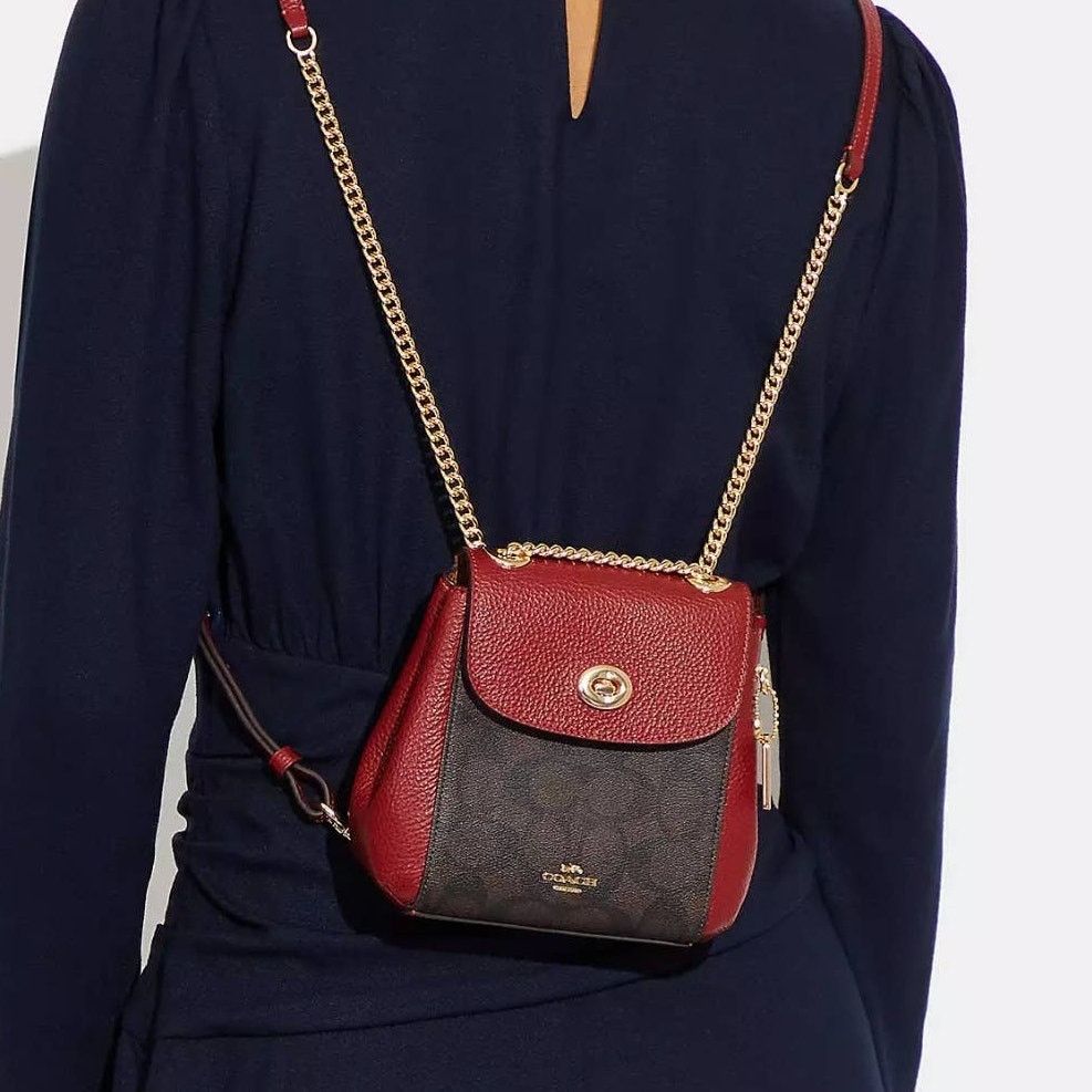 Coach New Coach Mini Backpack In Signature Canvas & Card Holder Size ONE SIZE - 5 Thumbnail