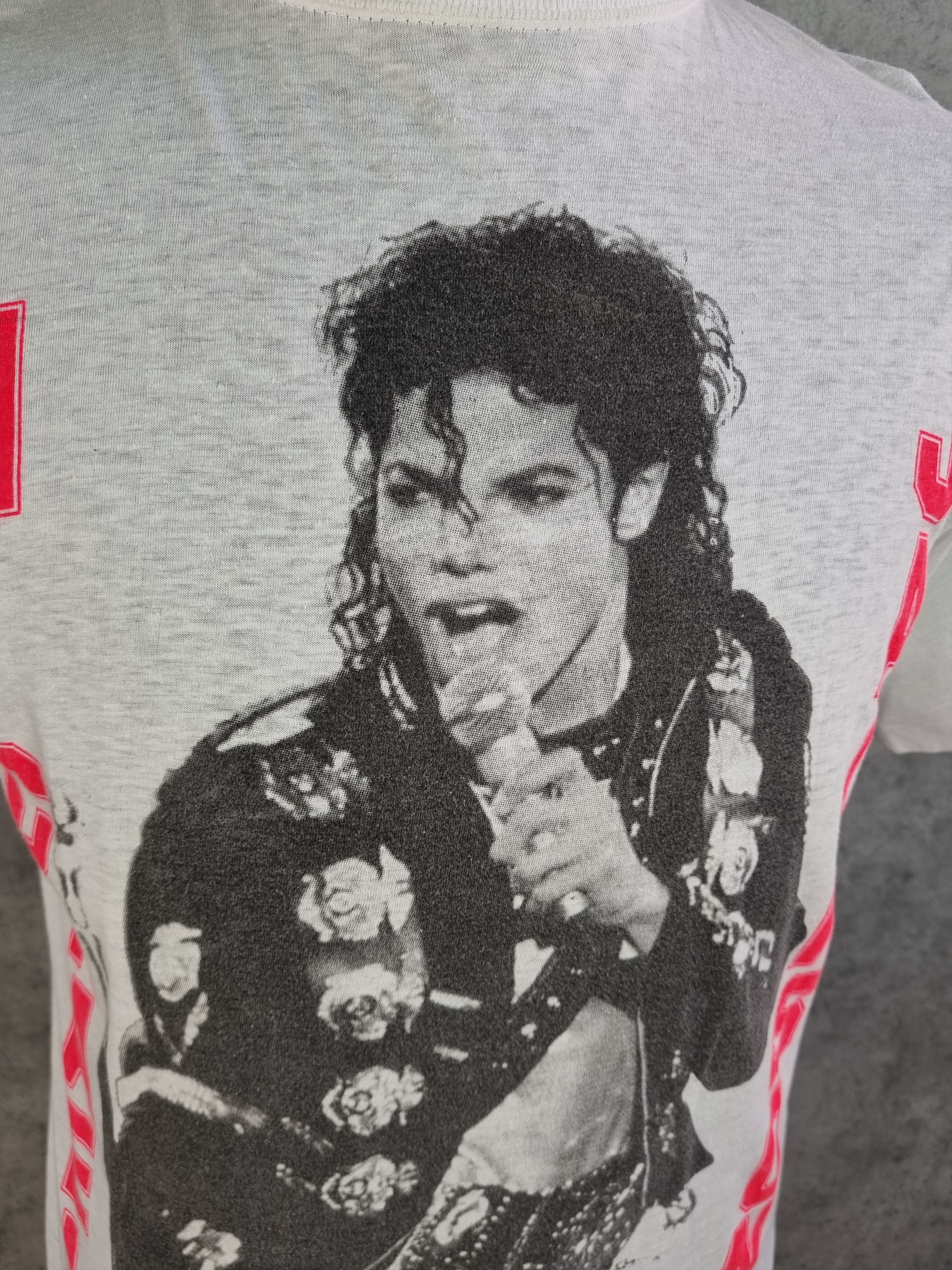 Band Tees × Michael Jackson × Vintage Michael Jackson Single Stitch Big Portret Vintage Tee shirt Size US L / EU 52-54 / 3 - 4 Thumbnail