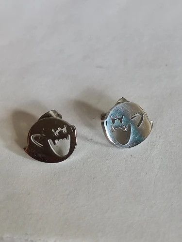 Jewelry Funny Ghost Stud Earrings Charm Stainless Earring Gift Size ONE SIZE - 2 Thumbnail