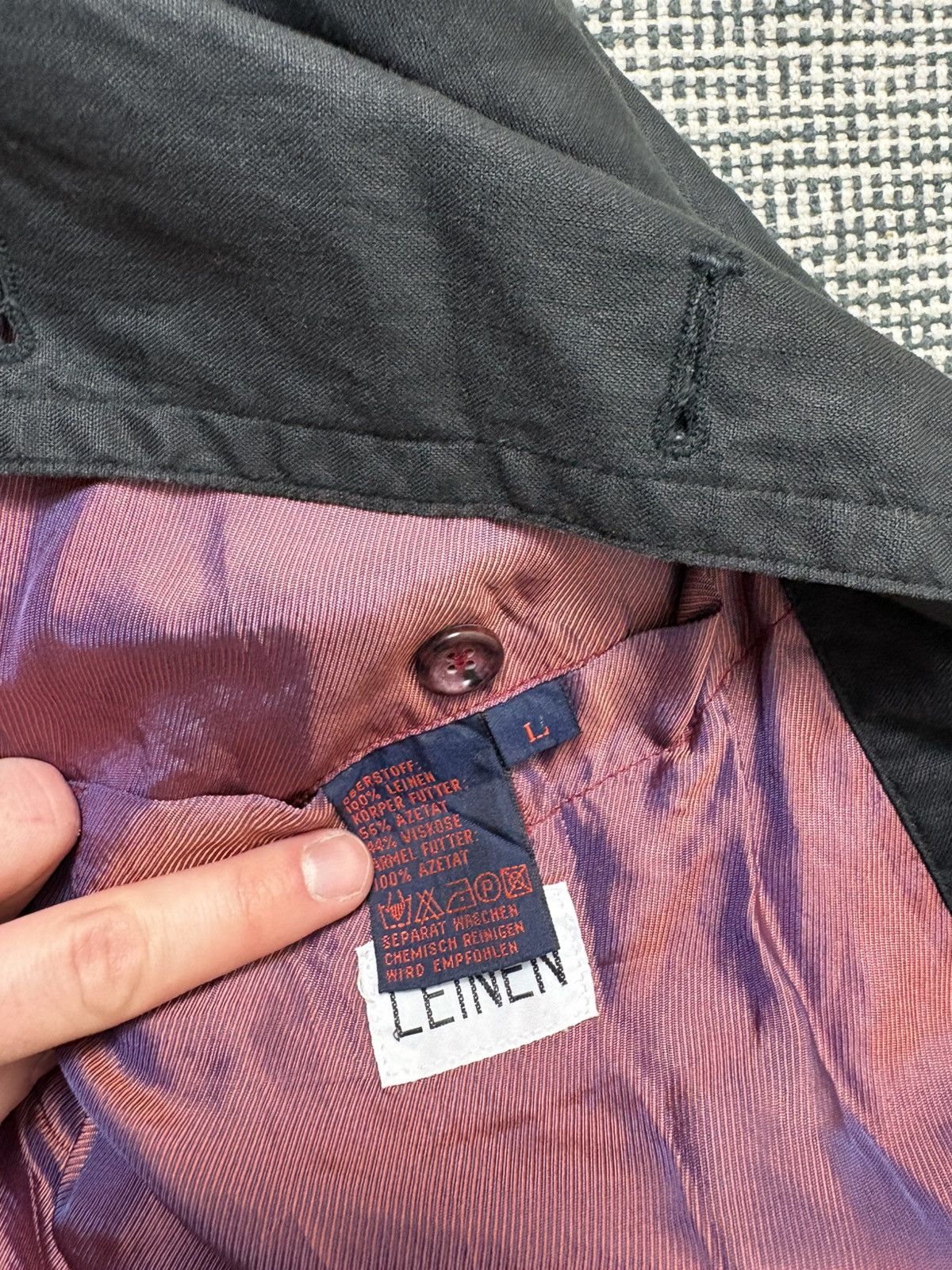 Other 100% linen black satin bomber jacket Daniel Hechter archive Size US L / EU 52-54 / 3 - 6 Thumbnail