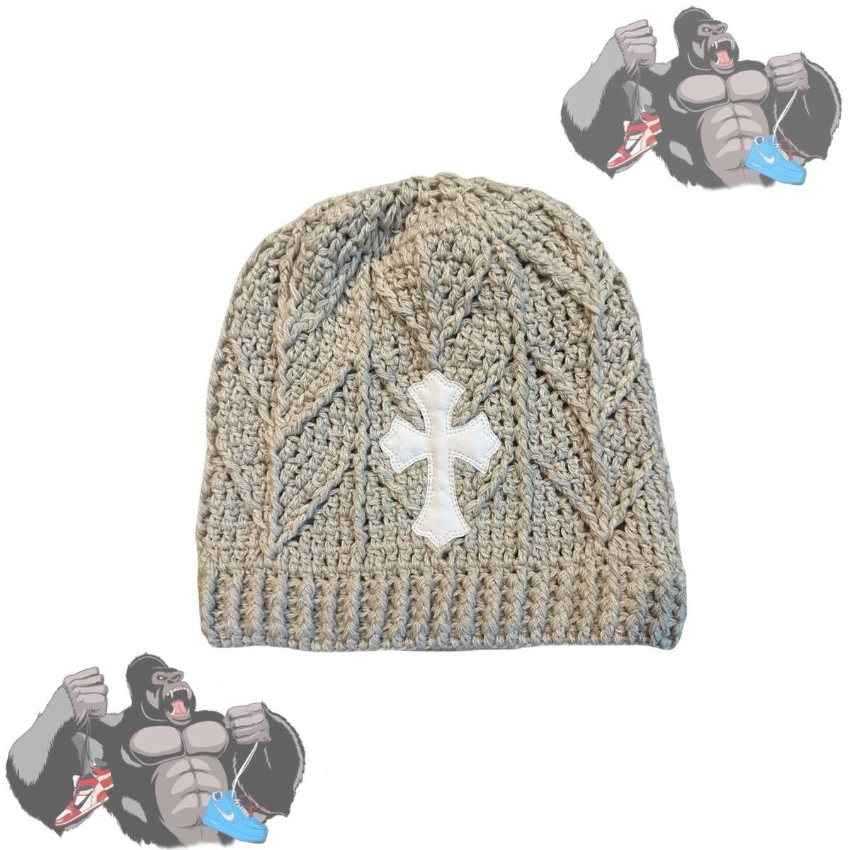 Chrome Hearts Chrome Hearts Cross Patch Cashmere Beanie Mens Size ONE SIZE - 1 Thumbnail