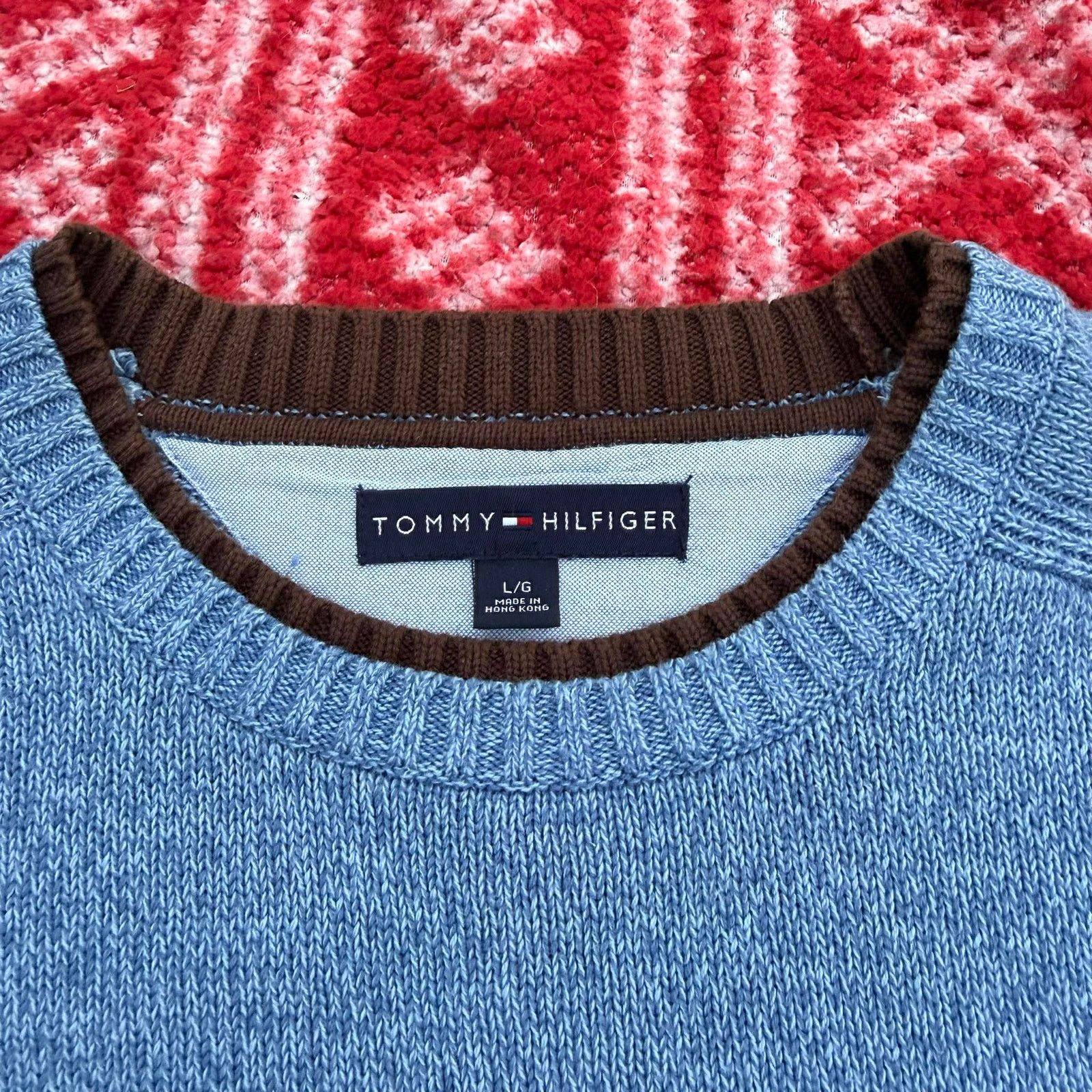 Tommy Hilfiger Tommy Hilfiger Men's Large Crewneck Sweater XL Blue Size US XL / EU 56 / 4 - 3 Thumbnail