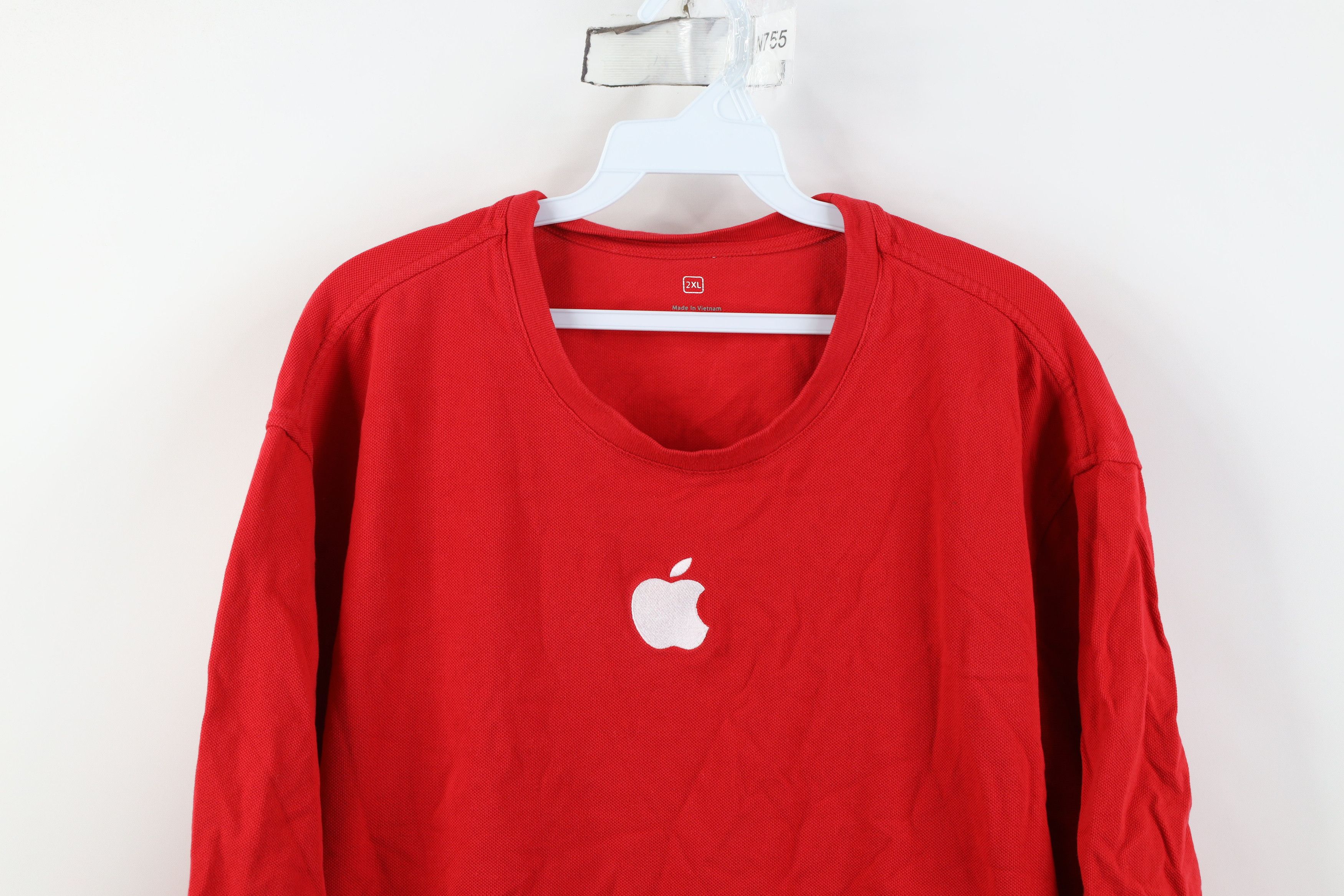 Apple Vintage Apple Company Apple Logo Thermal Knit T-Shirt Red Size US XXL / EU 58 / 5 - 2 Thumbnail
