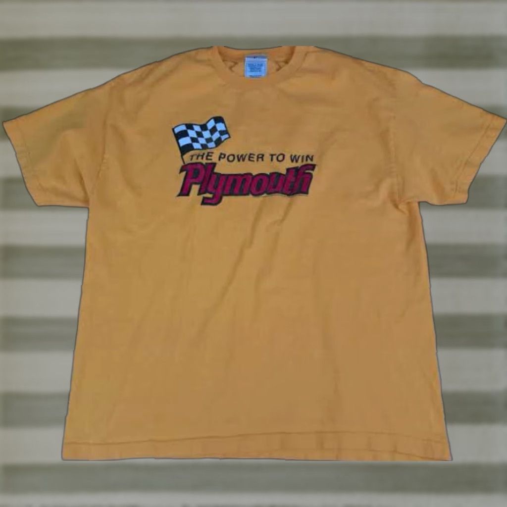 X-LARGE Plymouth Racing T-Shirt Power to Win XL Alstyle Yellow Crew Neck Short Sleeve Men Cars USA 2004 Size US XL / EU 56 / 4 - 1 Thumbnail