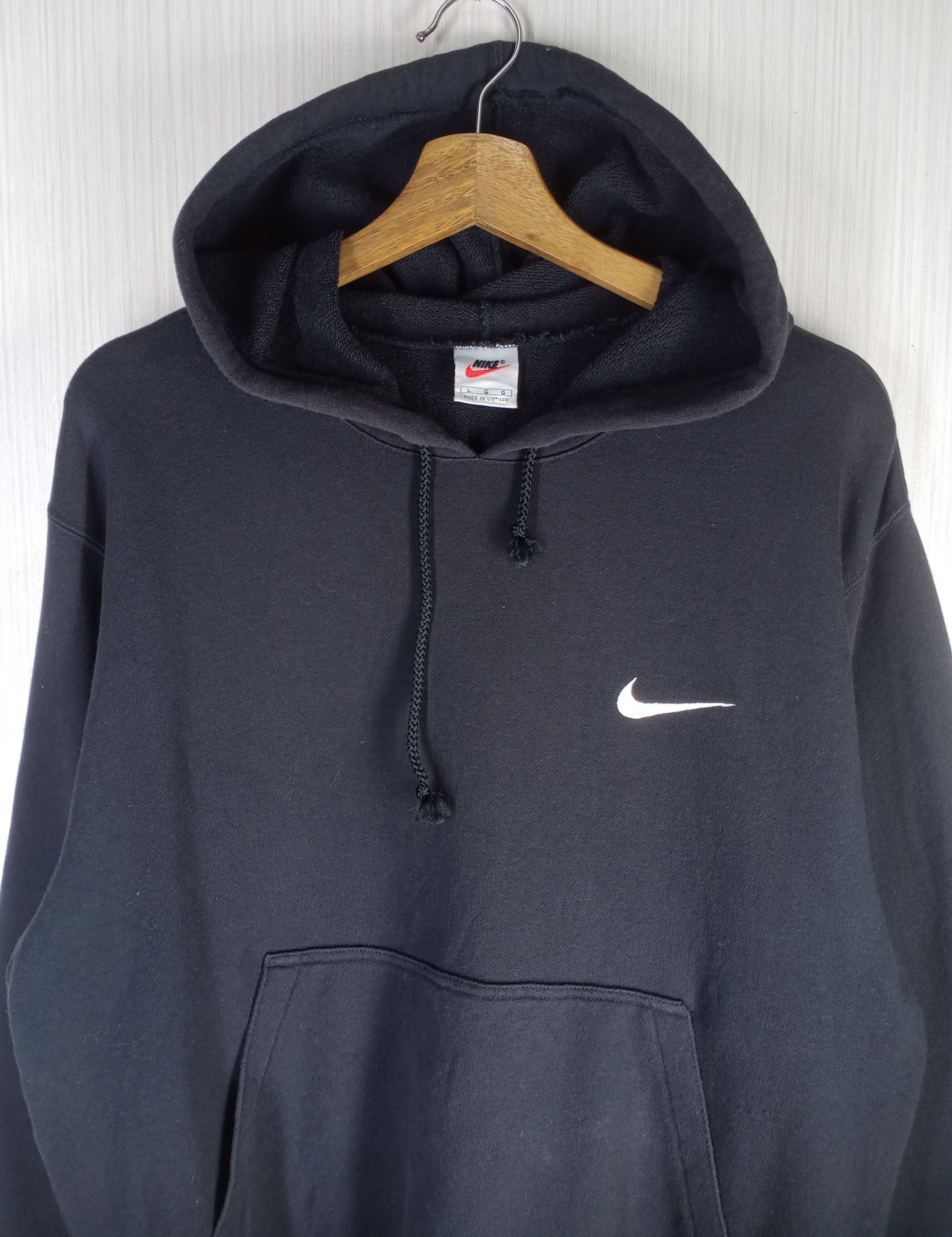 Nike Rare Vintage 90s Nike Small Logo Hoodie Sweatshirt Size US L / EU 52-54 / 3 - 3 Thumbnail