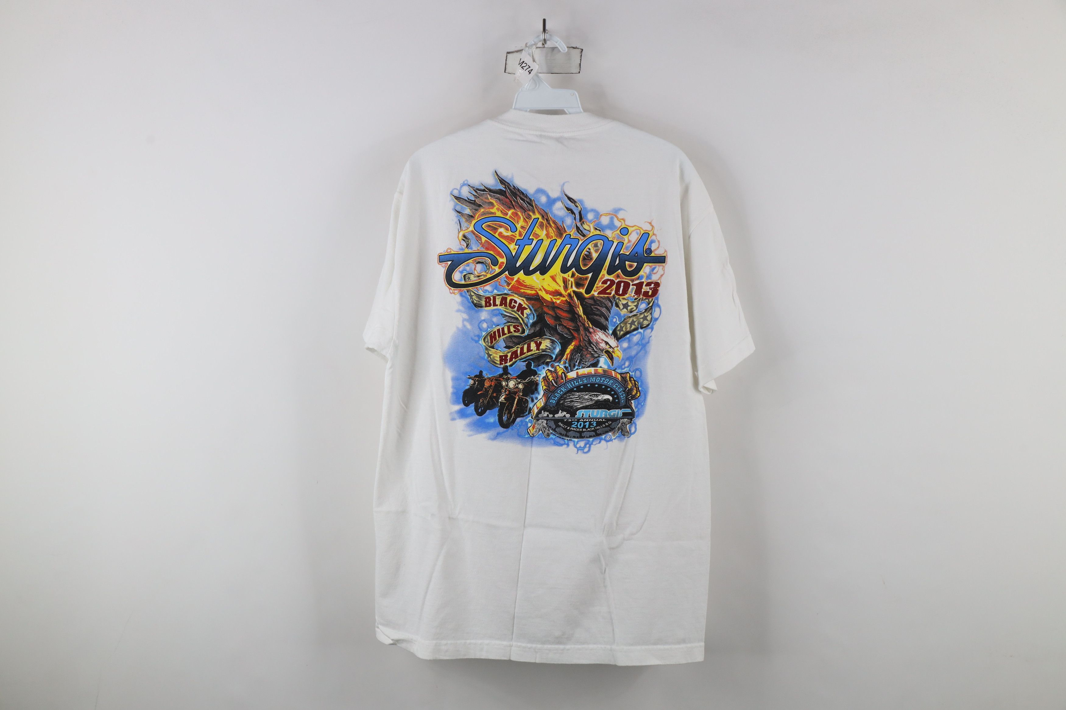 Vintage Vintage Y2K 2013 Black Hills Rally Eagle Fire Flames T-Shirt Size US L / EU 52-54 / 3 - 10 Thumbnail