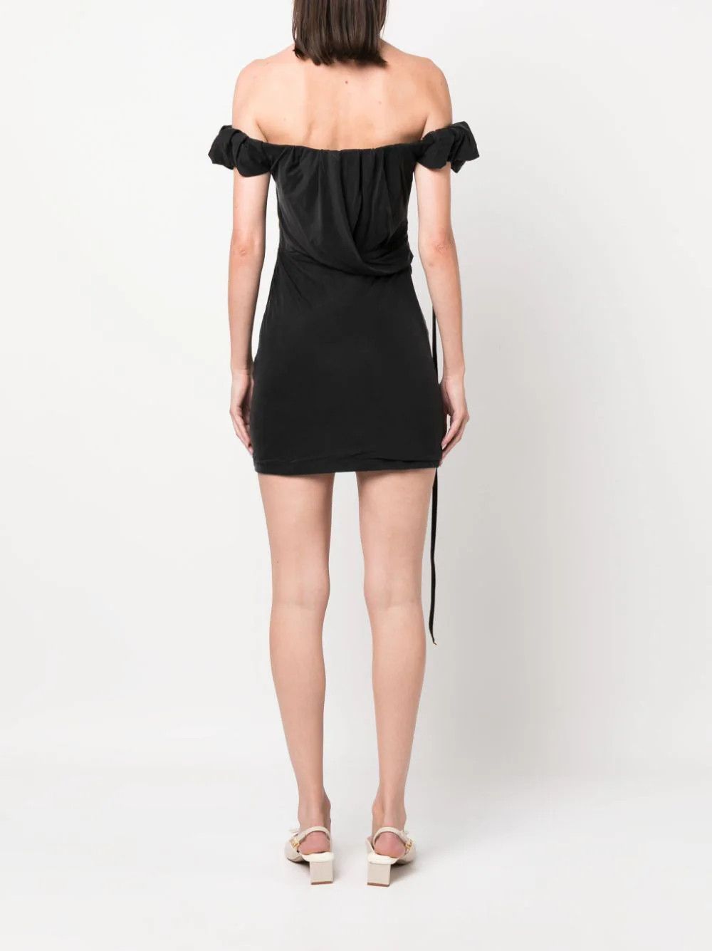 Jacquemus o1mle0824 La Robe Ciceri Mini Dress in Black Size M / US 6-8 / IT 42-44 - 4 Thumbnail